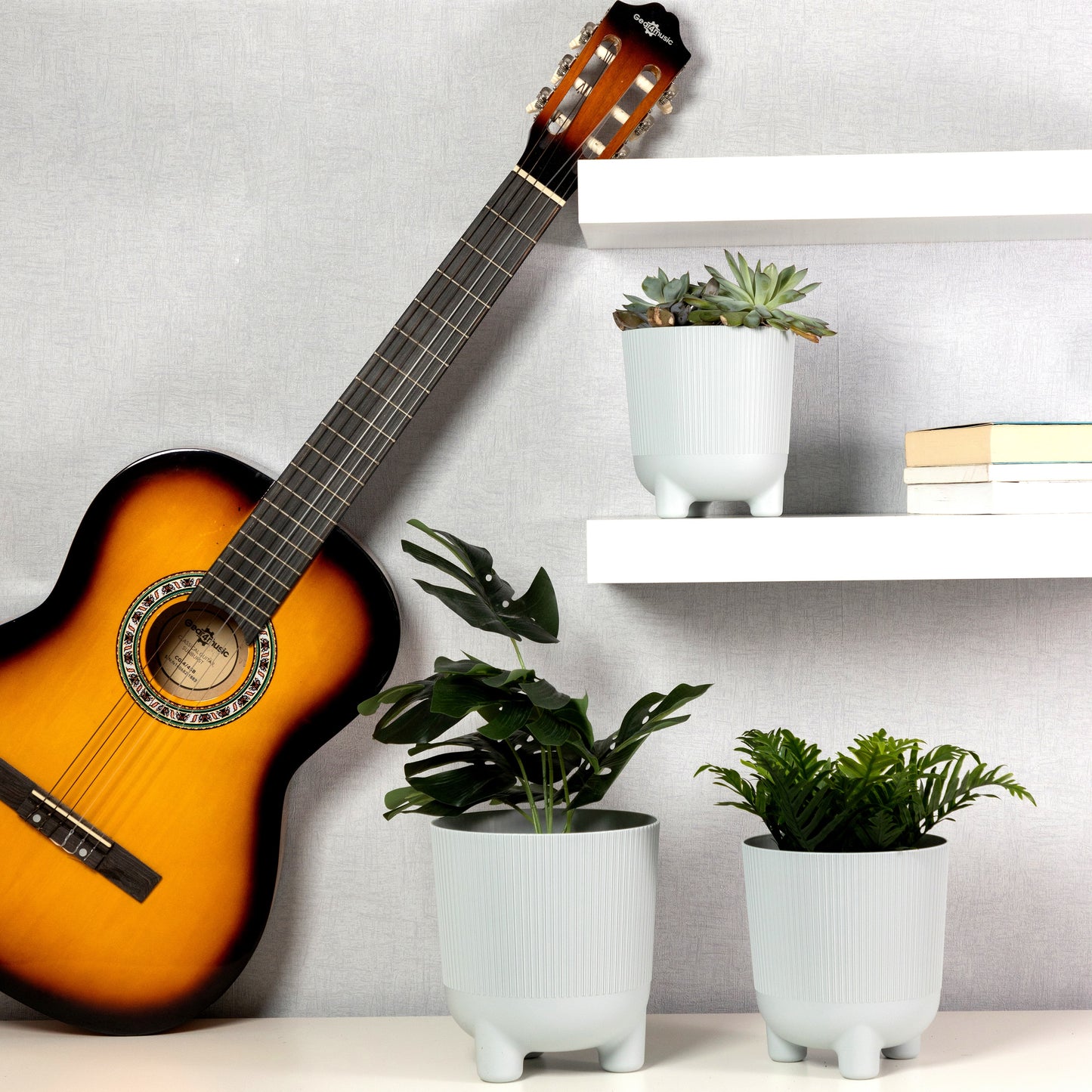Plant Pots Indoor Trio Set Of 3 Sizes 14/16/18cm