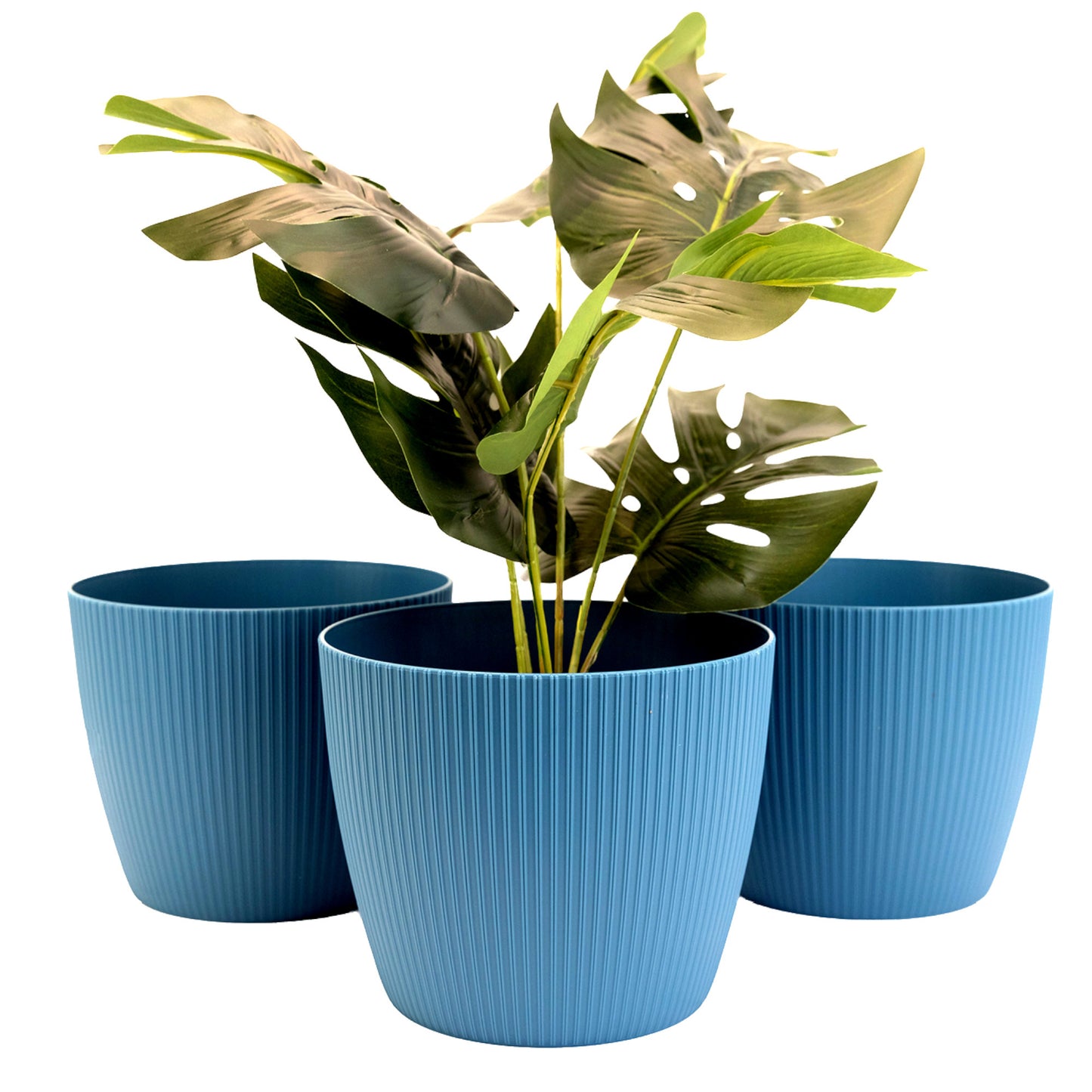 Plant Pots Indoor Set Of 3 Striped Pattern