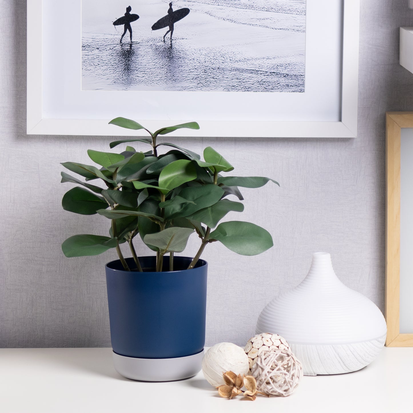 Classy Plant Pots Indoor Plastic Plant Pot with Integrated Plant Saucer