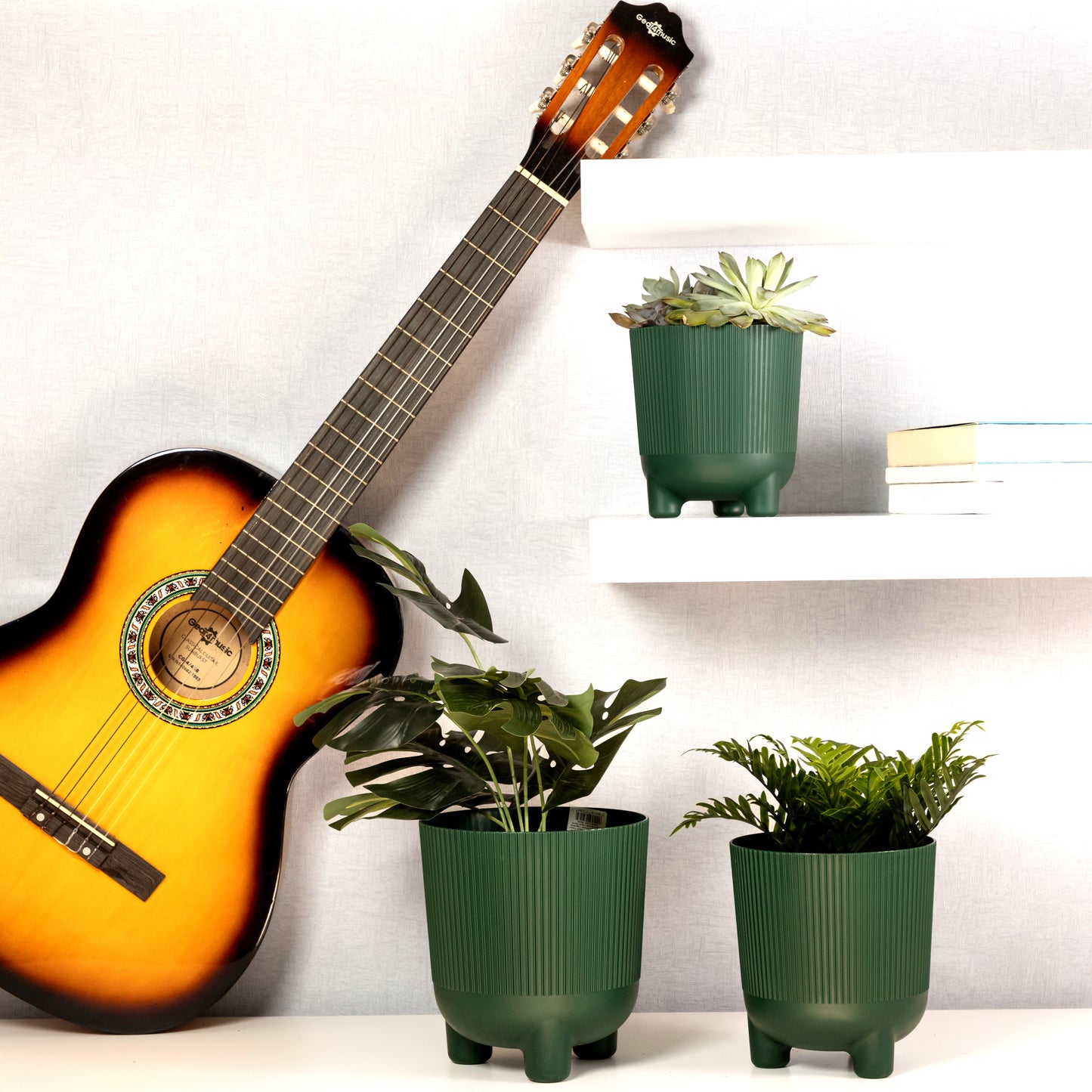 Plant Pots Indoor Trio Set Of 3 Sizes 14/16/18cm