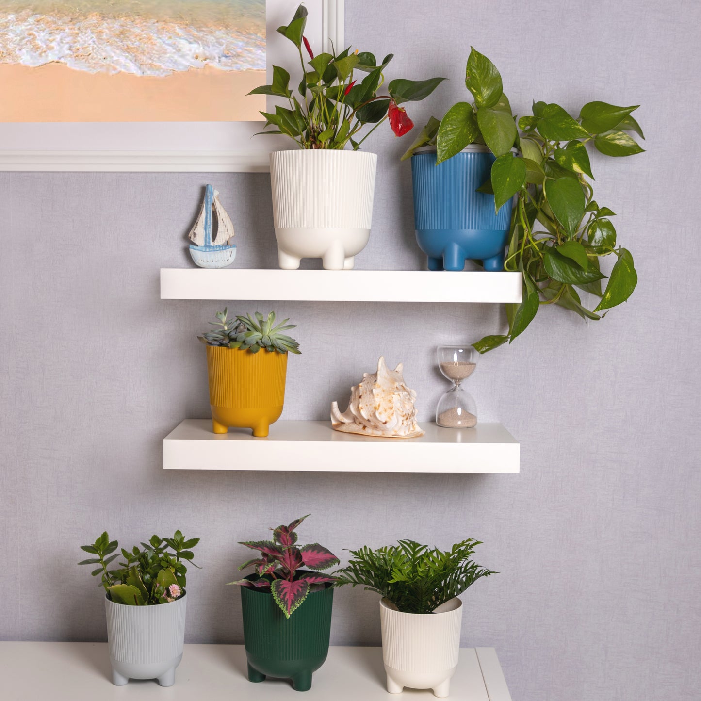 Plant Pots Indoor Trio Set Of 3 Sizes 14/16/18cm