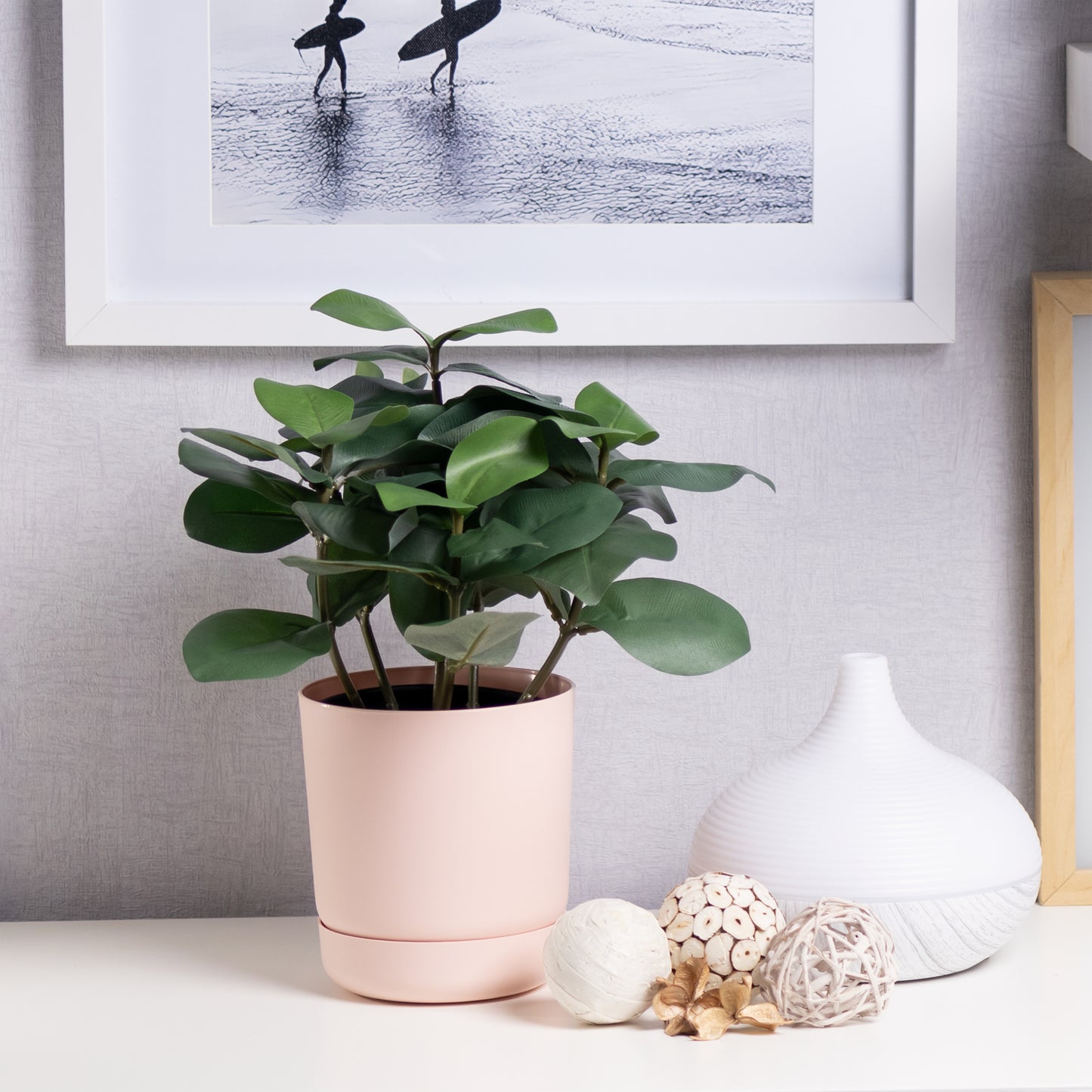 Classy Plant Pots Indoor Plastic Plant Pot with Integrated Plant Saucer
