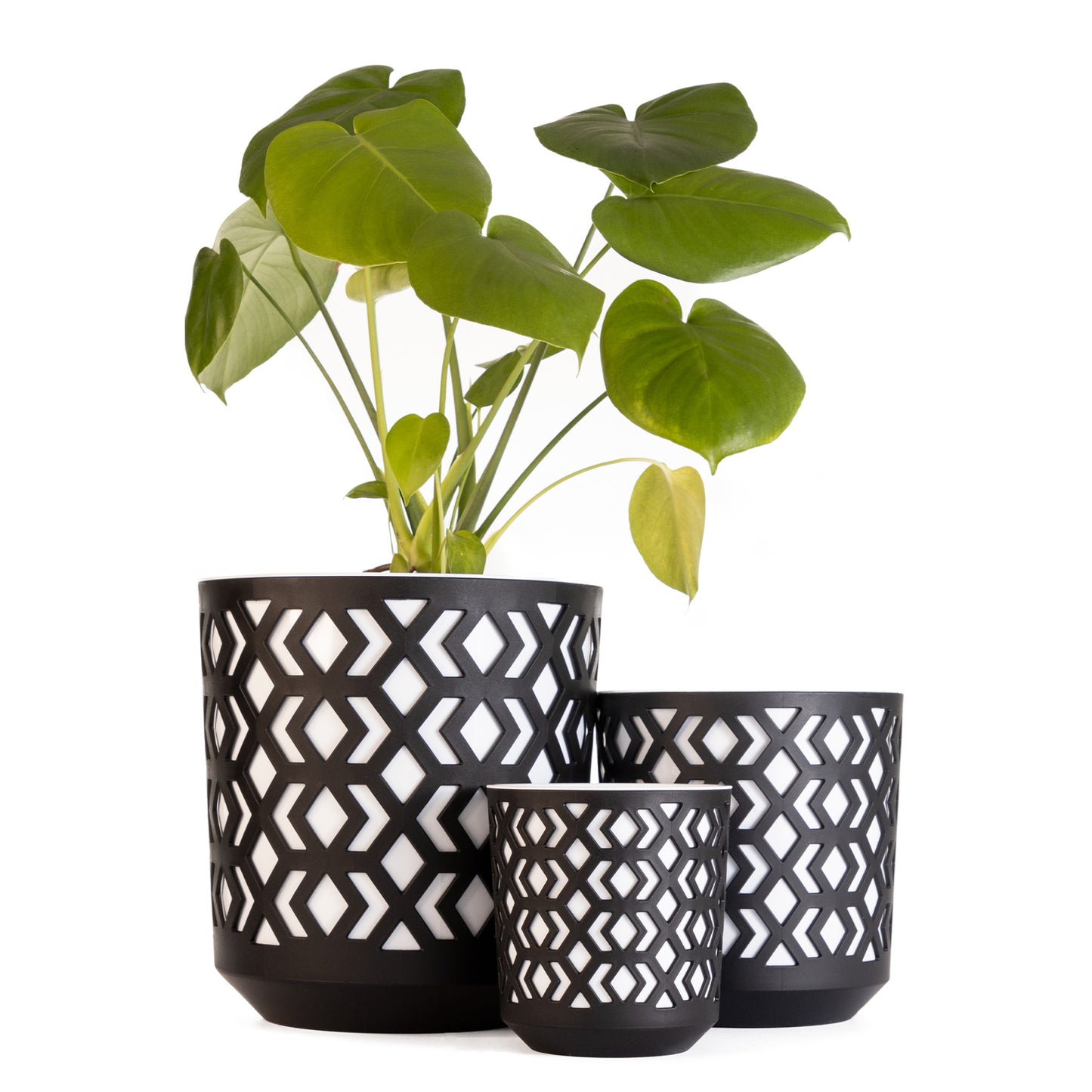 Plant Pots Indoor Large Aztek Set Of 3 Of Sizes 14/19/25cm