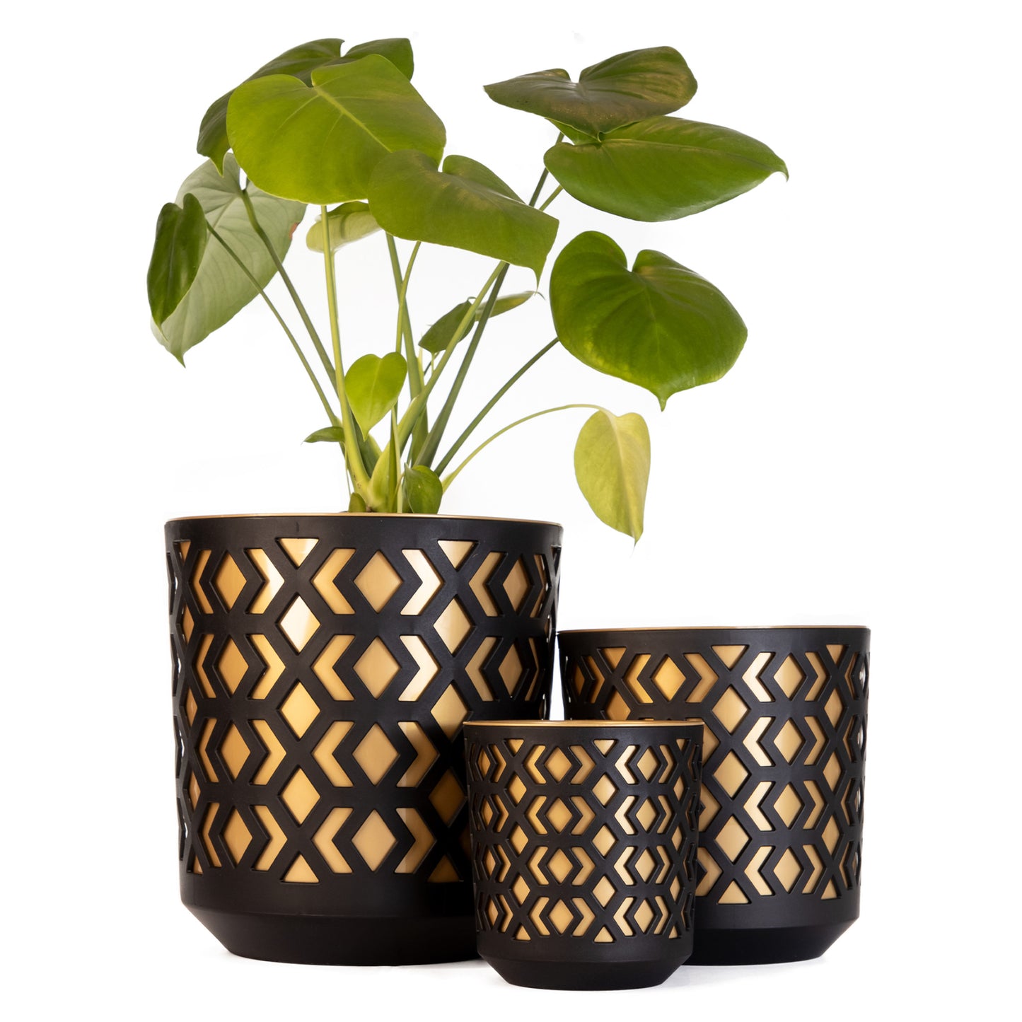 Plant Pots Indoor Large Aztek Set Of 3 Of Sizes 14/19/25cm