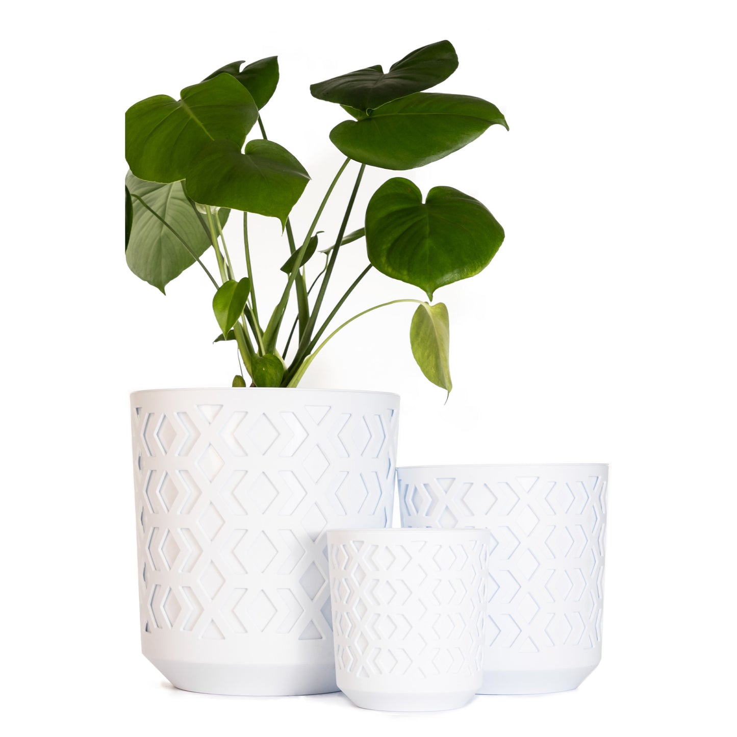 Plant Pots Indoor Large Aztek Set Of 3 Of Sizes 14/19/25cm