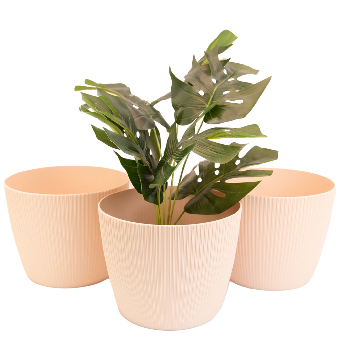 Plant Pots Indoor Set Of 3 Striped Pattern