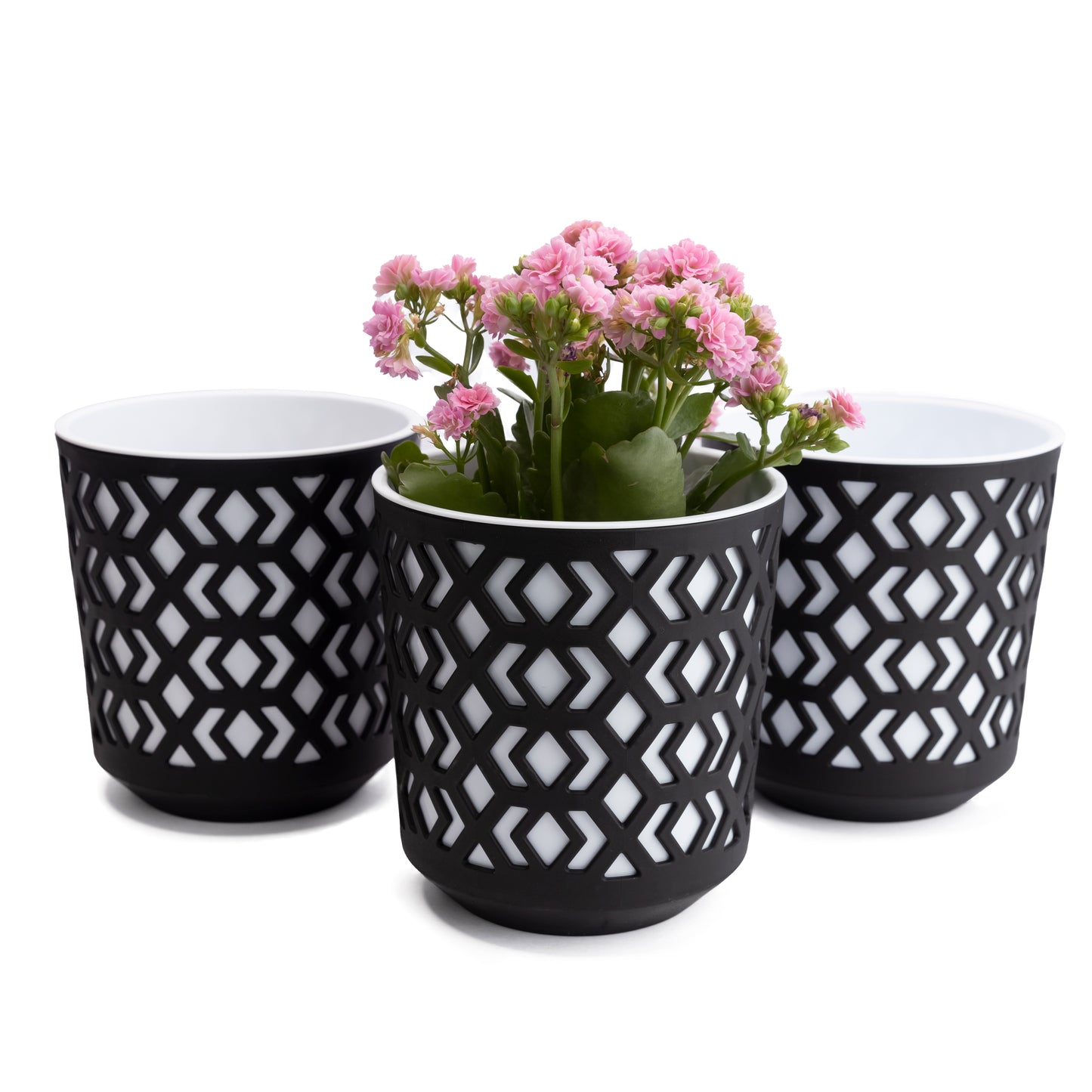 Plant Pots Indoor Mixed Set Of 3 Pot + Insert