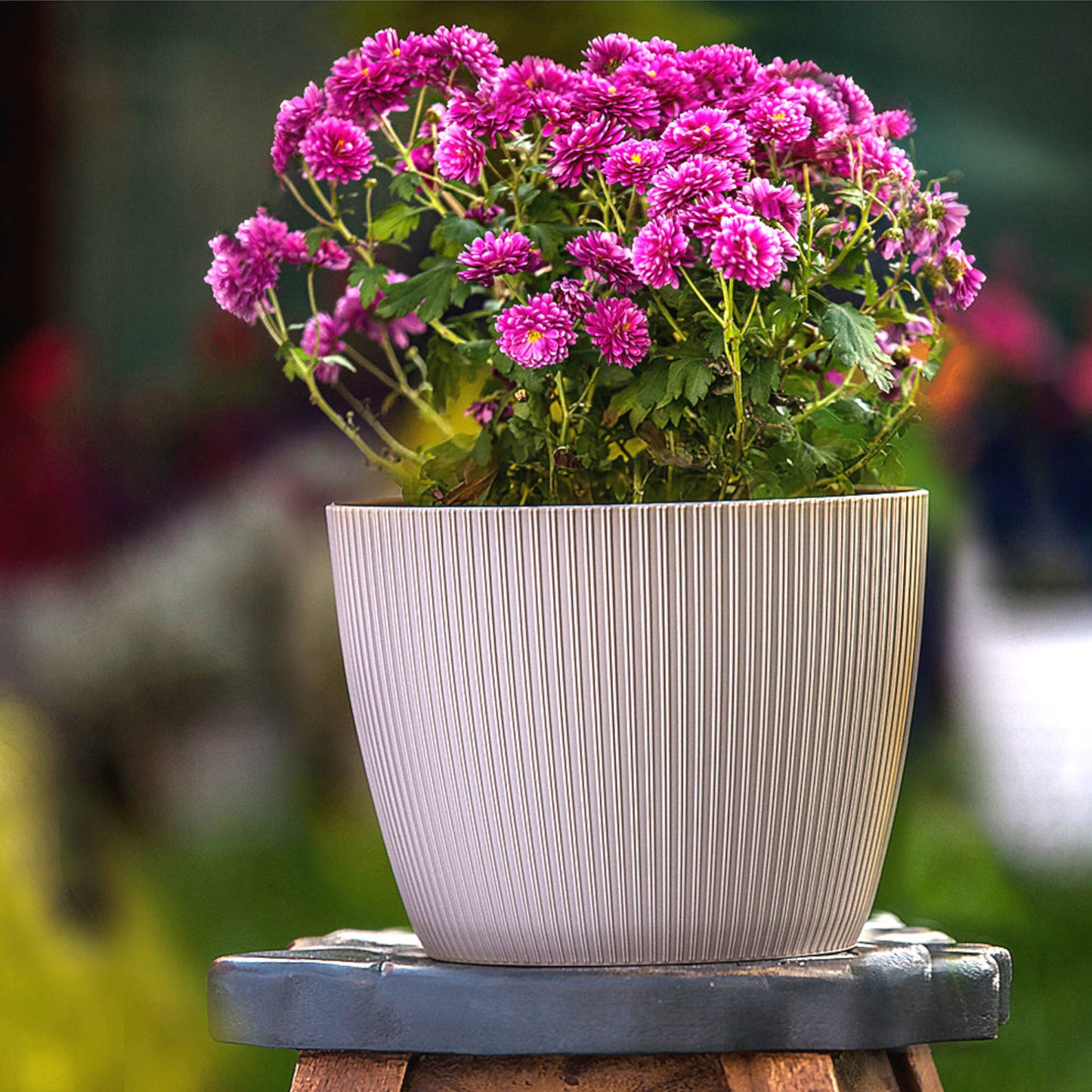 Plant Pots Indoor Set Of 3 Striped Pattern