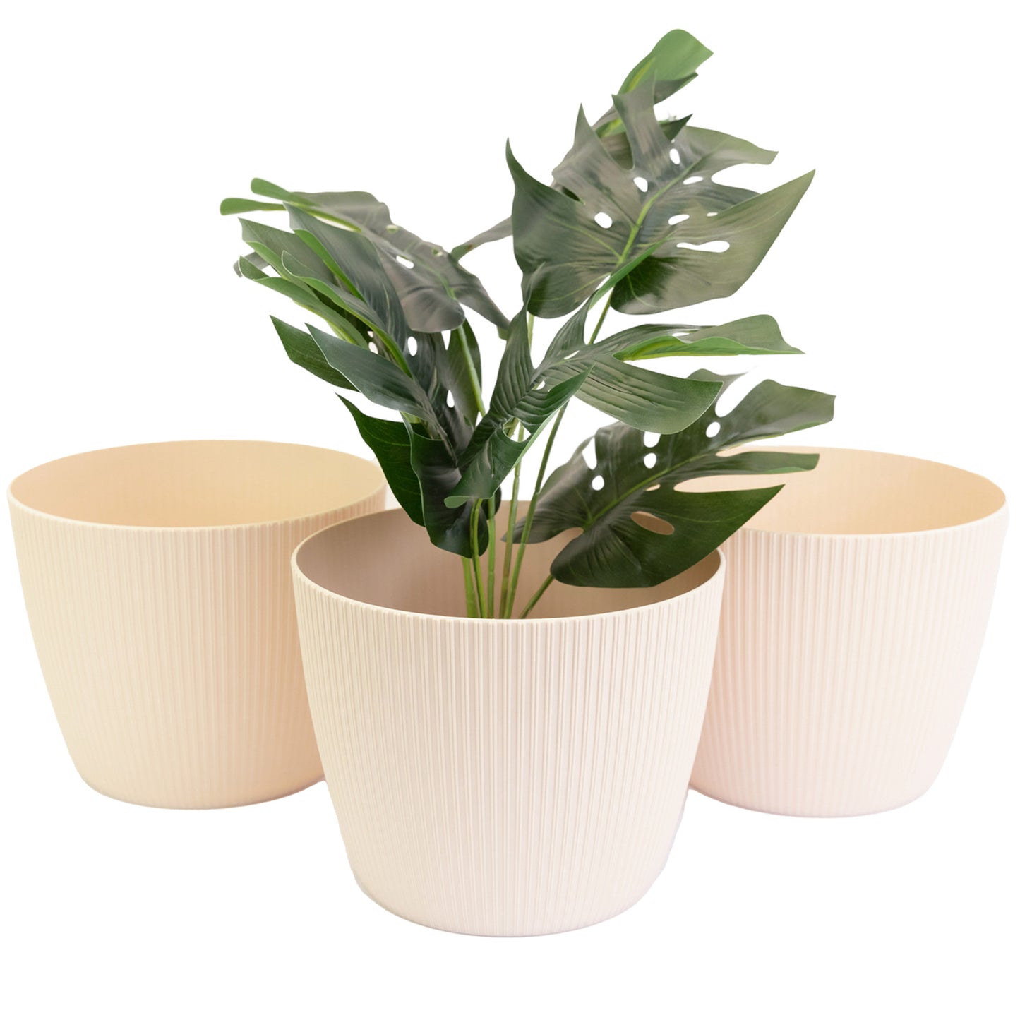 Plant Pots Indoor Set Of 3 Striped Pattern
