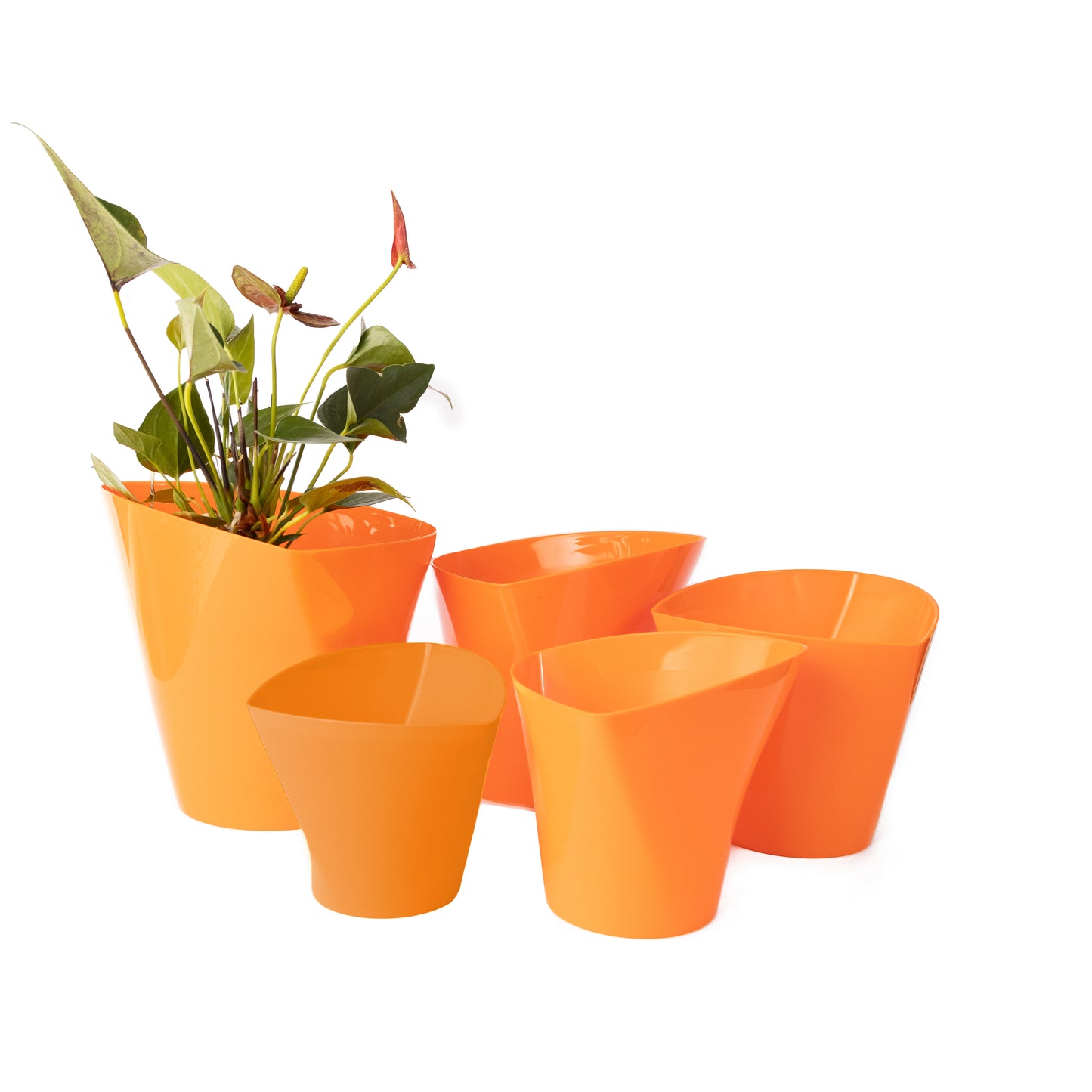 Plant Pots Indoor Twister Set Of 5 Sizes 13/15/17/19/22cm