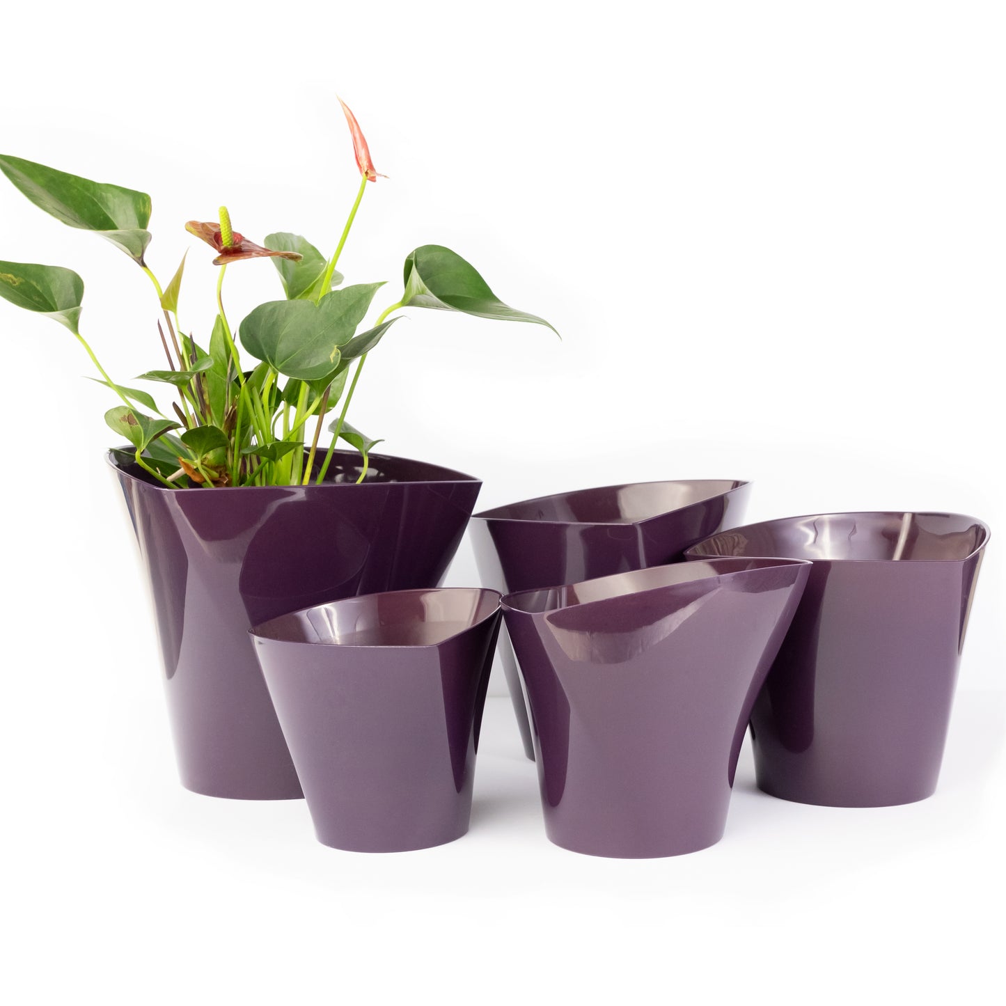 Plant Pots Indoor Twister Set Of 5 Sizes 13/15/17/19/22cm