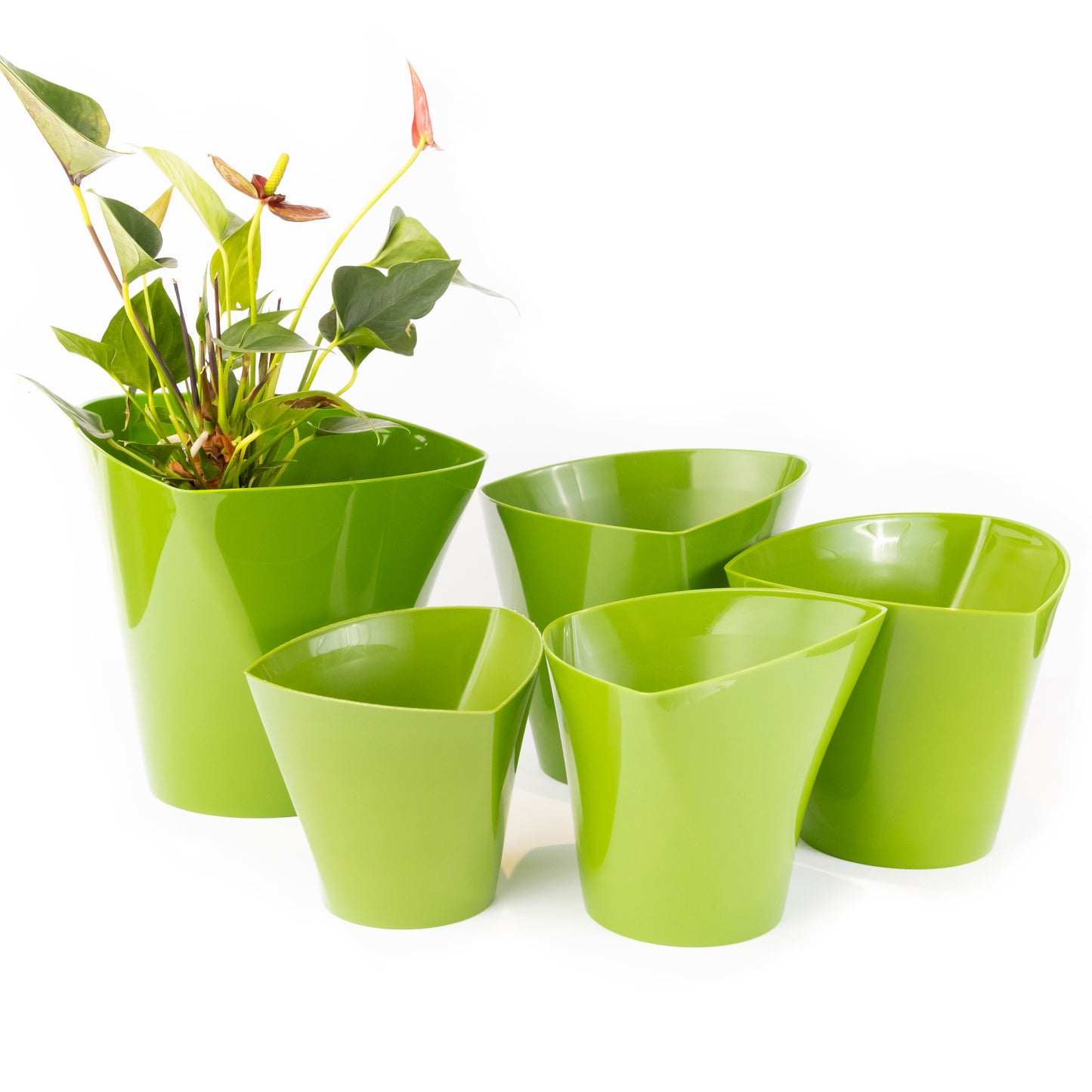 Plant Pots Indoor Twister Set Of 5 Sizes 13/15/17/19/22cm