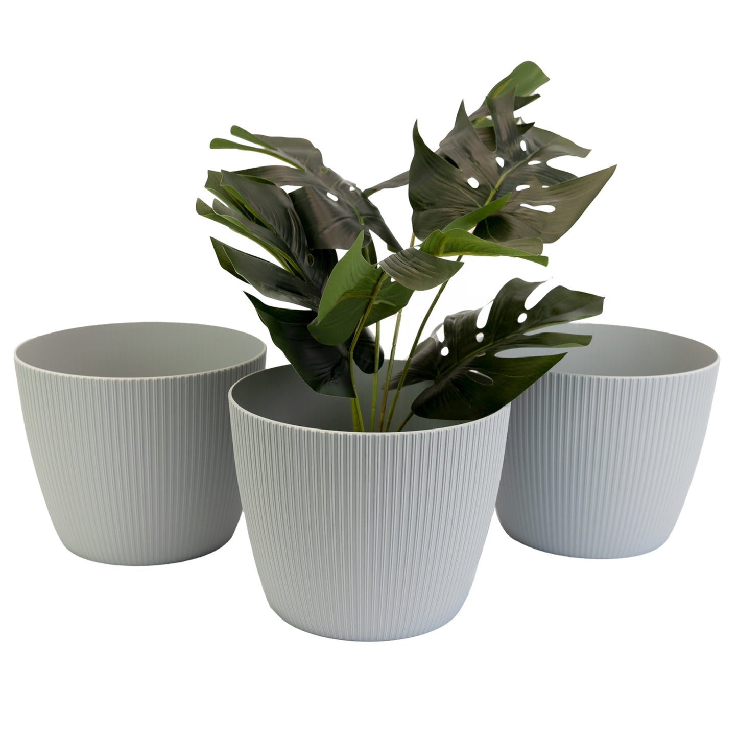 Plant Pots Indoor Set Of 3 Striped Pattern