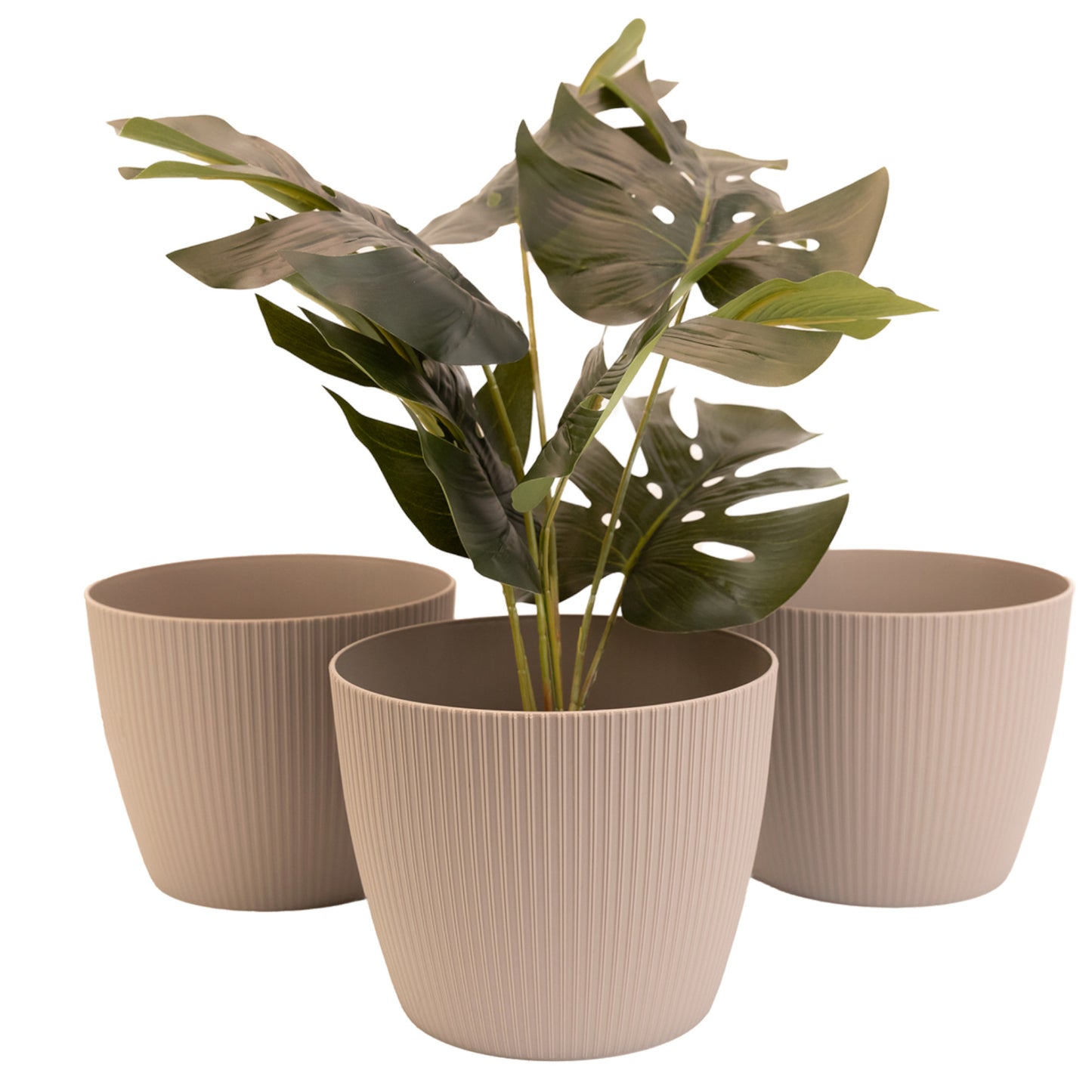 Plant Pots Indoor Set Of 3 Striped Pattern