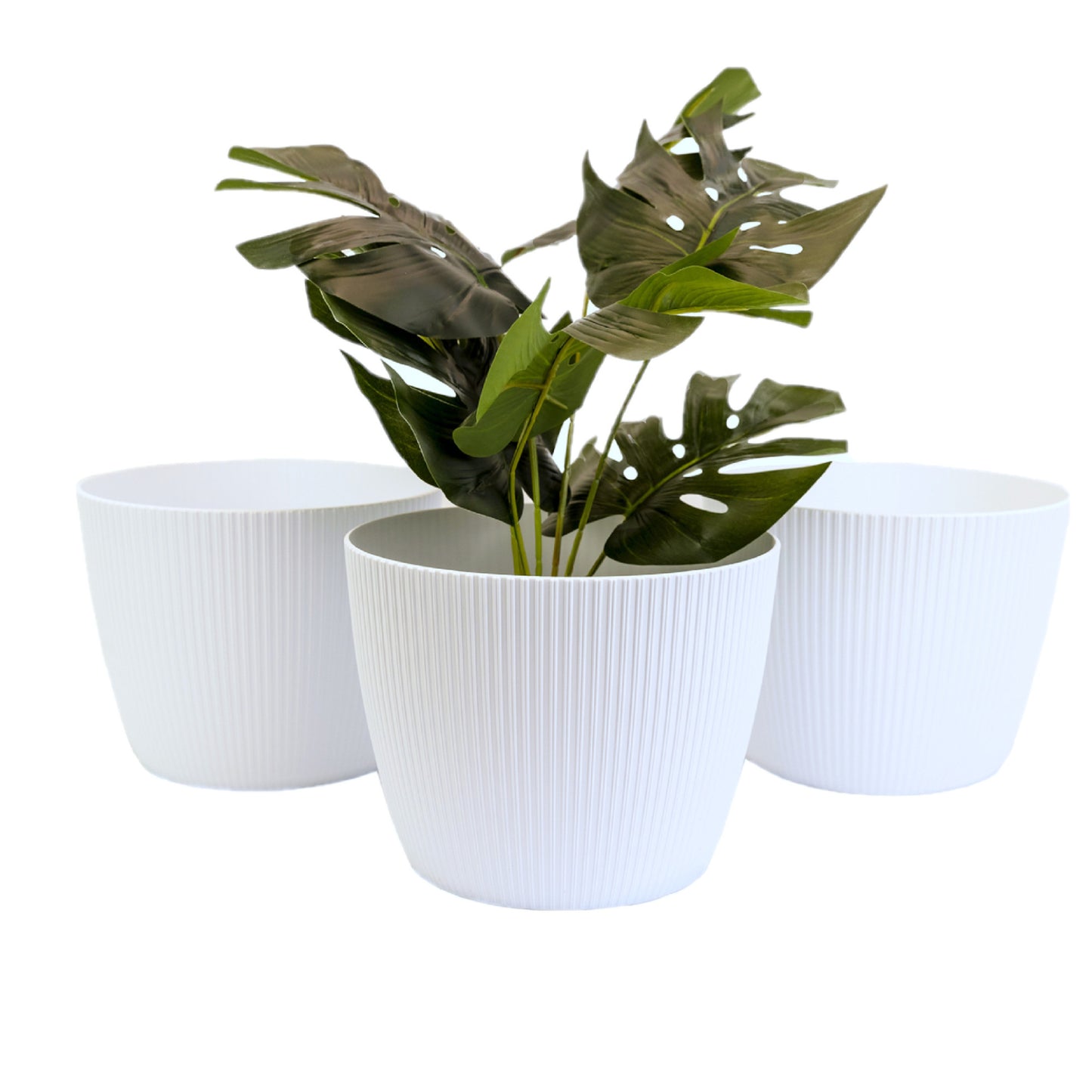 Plant Pots Indoor Set Of 3 Striped Pattern