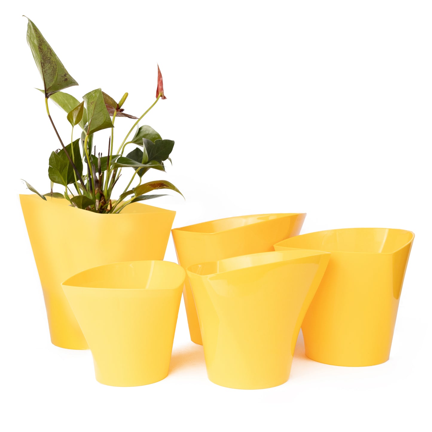 Plant Pots Indoor Twister Set Of 5 Sizes 13/15/17/19/22cm