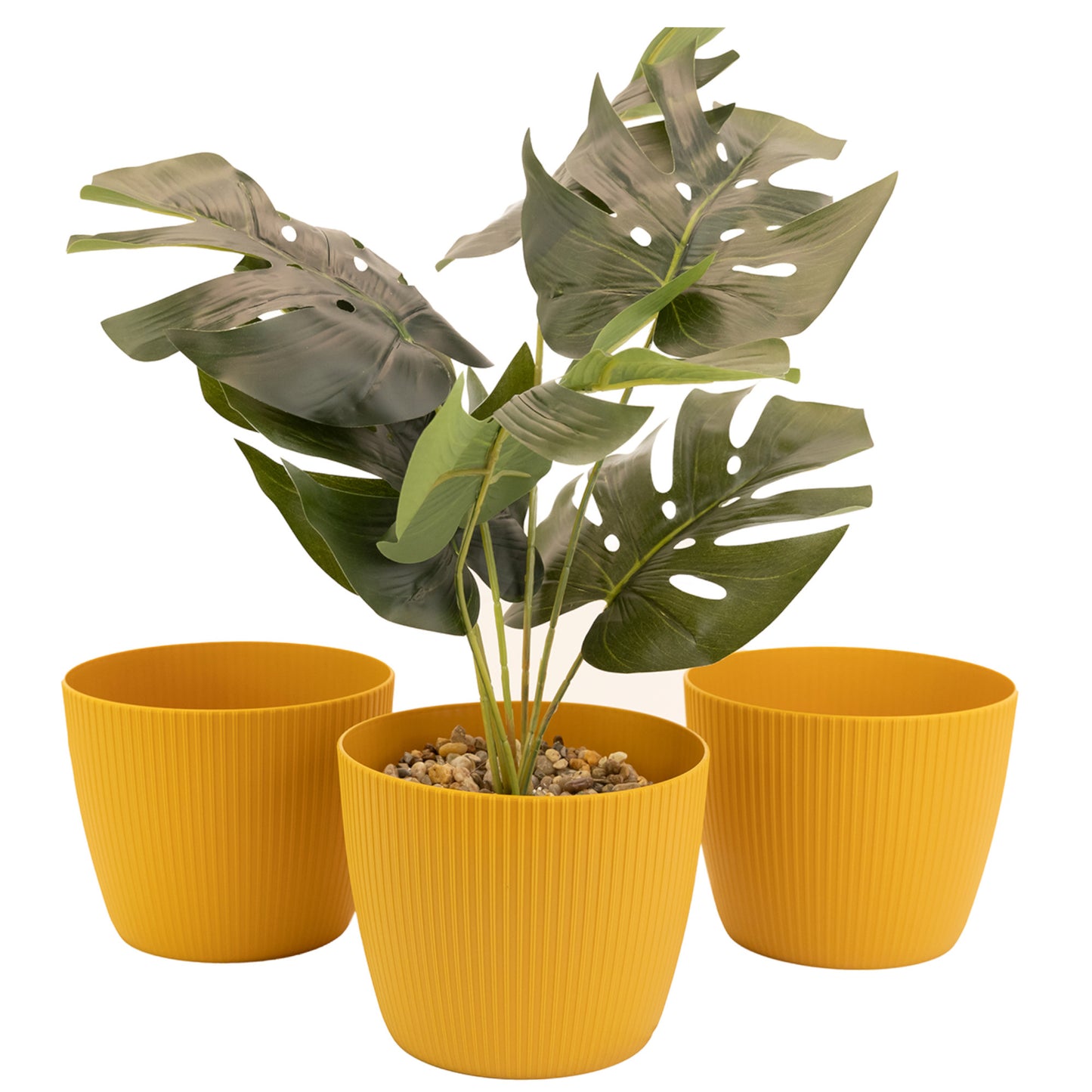 Plant Pots Indoor Set Of 3 Striped Pattern