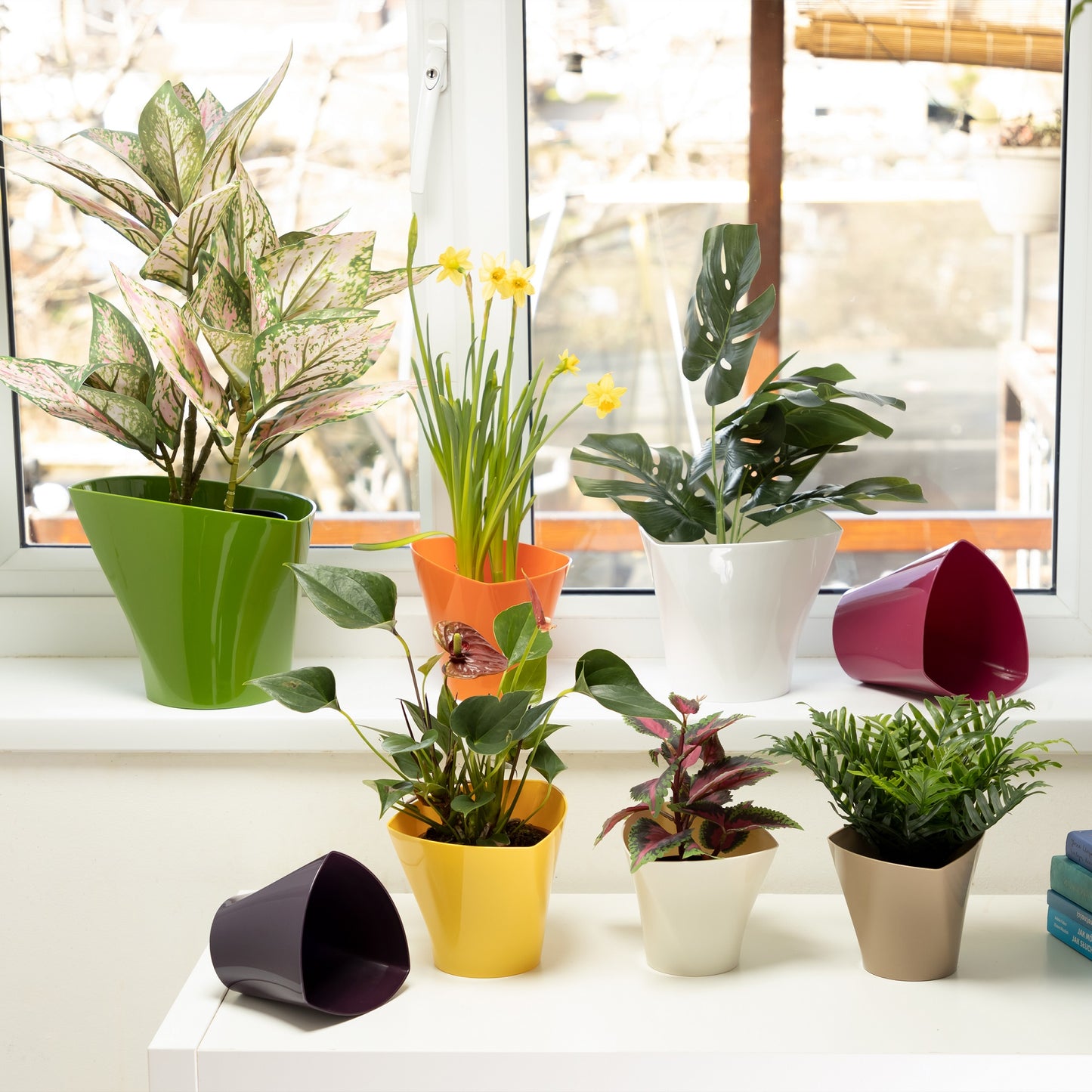 Plant Pots Indoor Twister Set Of 5 Sizes 13/15/17/19/22cm