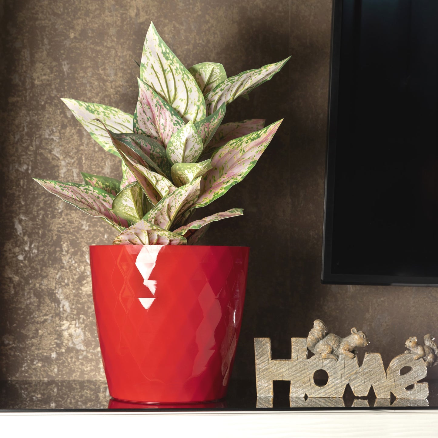 Plant Pots Indoor Set Of 3 Large Plant Pot with Glossy Crystal Surface