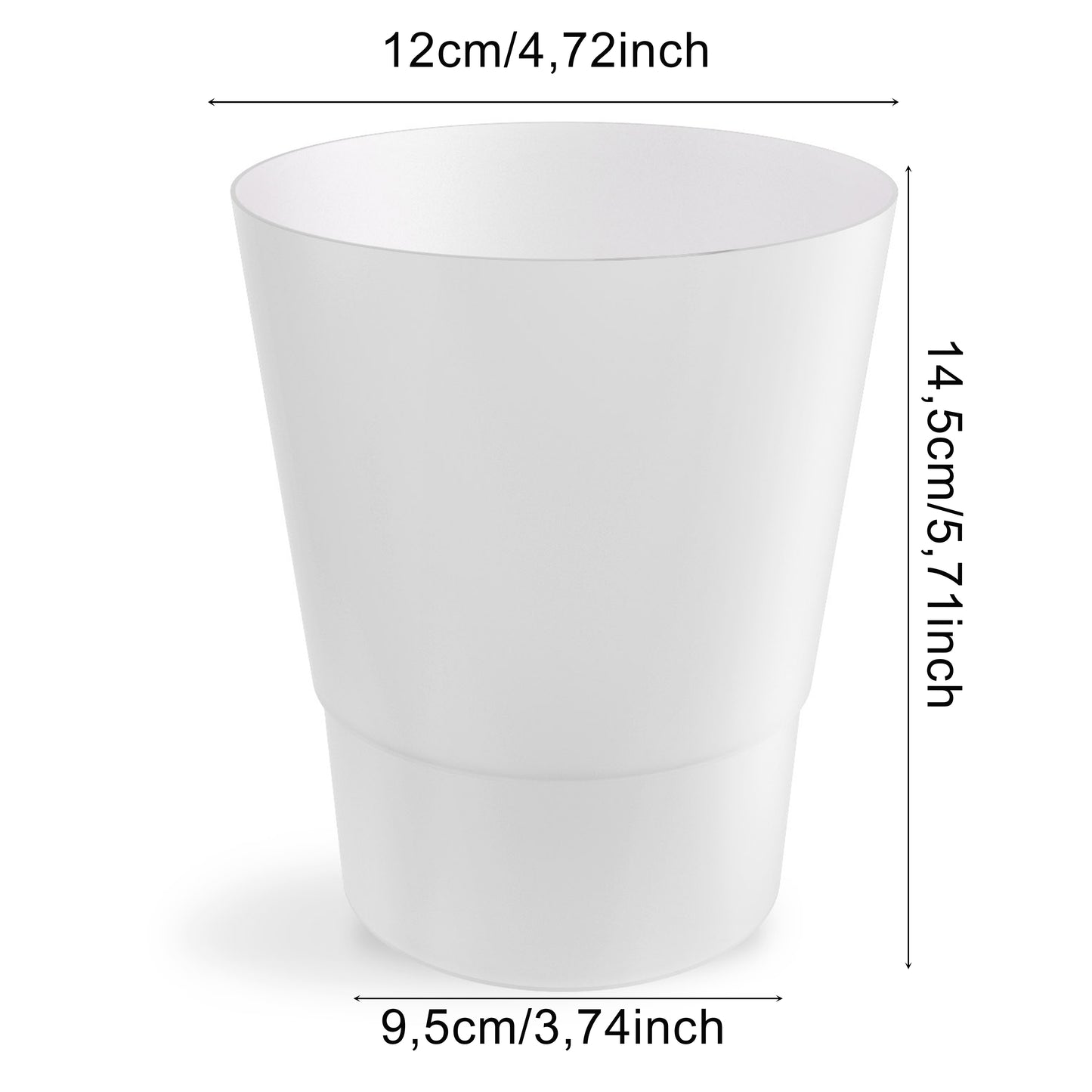 Plant Pots Indoor 12cm Diameter Set of 3 Plastic Plant Pot For Orchids Half Transparent