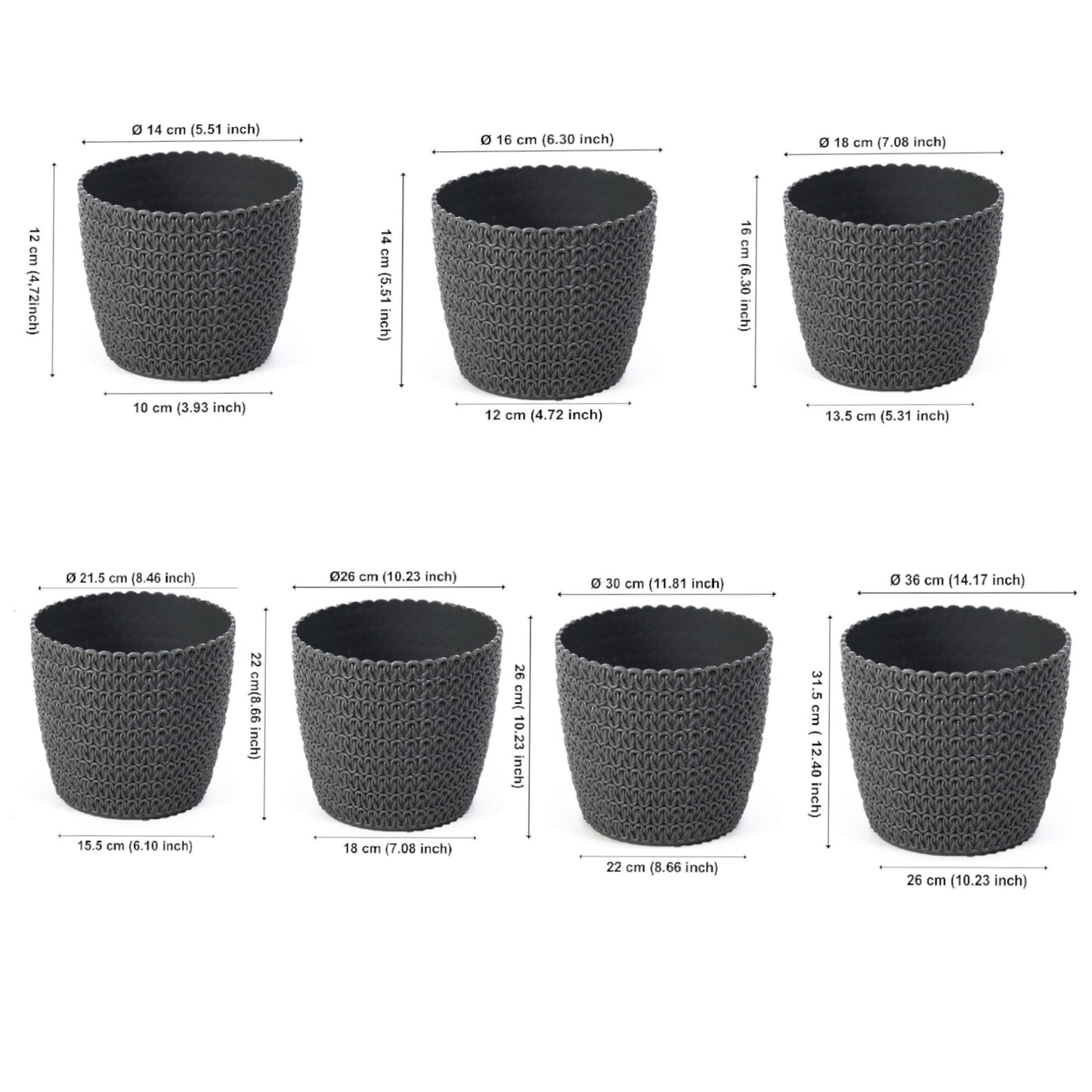 Plant Pots Indoor Knitted Large Medium Small Outdoor Decorative