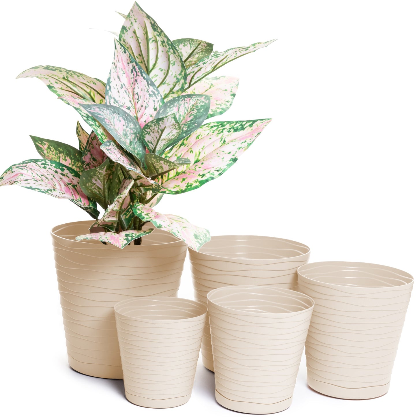 Plant Pots Indoor Tedi Set Of 5 Sizes 13/15/17/19/21cm