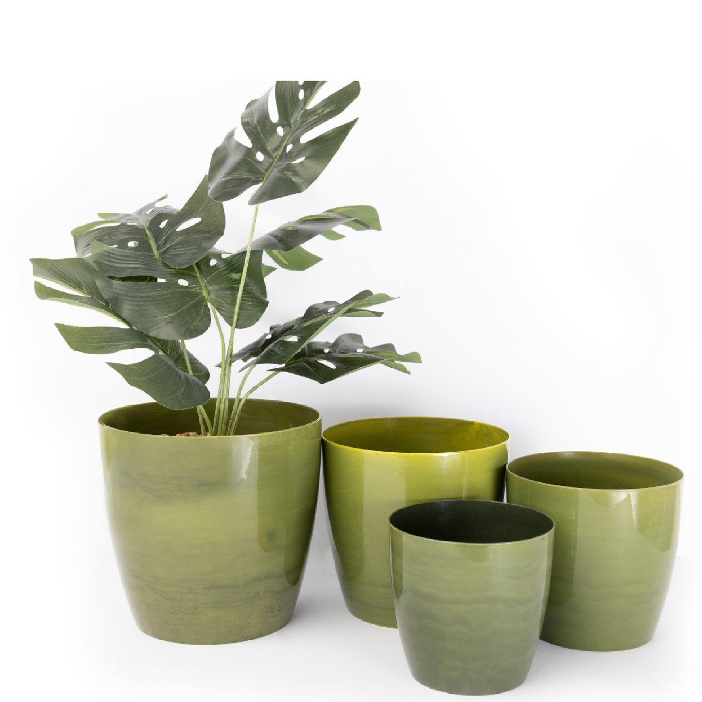 Plant Pots Indoor Marble Imitation Set Of 4 12/14/16/18cm Diameter