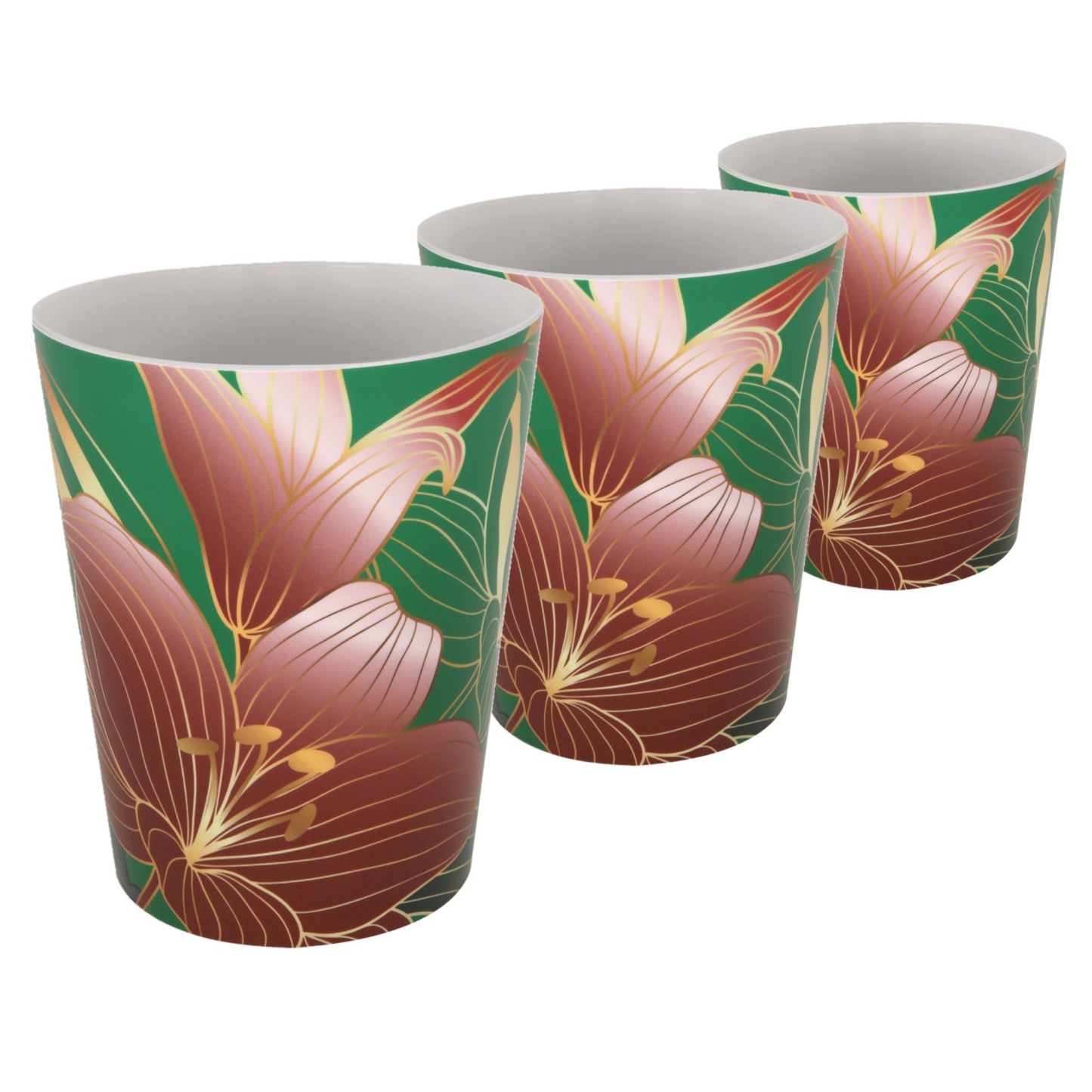 Plant Pots For Orchids 15.5cm Set Of 3 Exotic Pattern