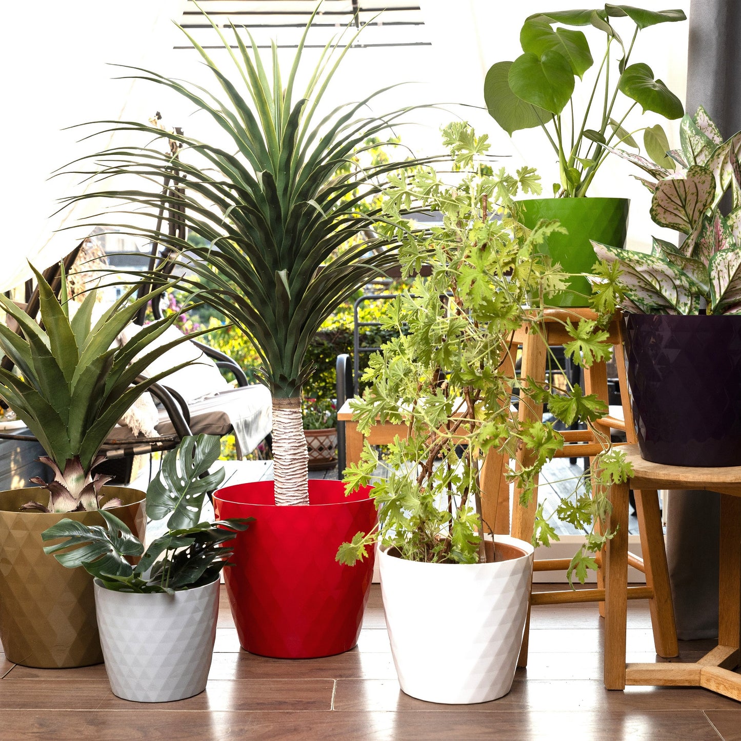 Plant Pots Indoor Crystal Set Of 5 12/14/16/18/20cm
