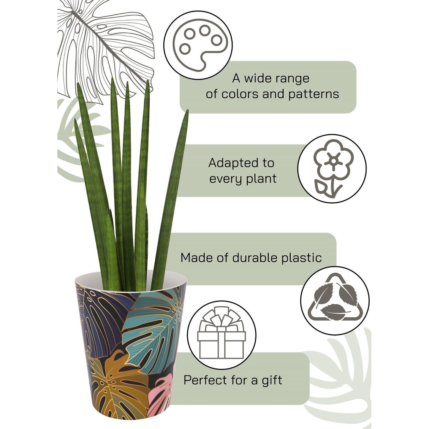 Plant Pots For Orchids Set Of 3 Exotic 13.5cm
