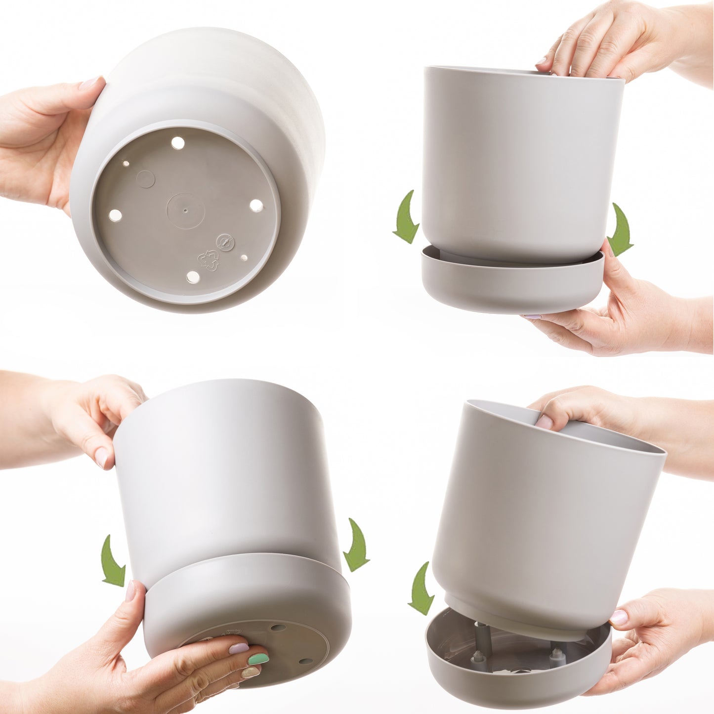 Classy Plant Pots Indoor Plastic Plant Pot with Integrated Plant Saucer