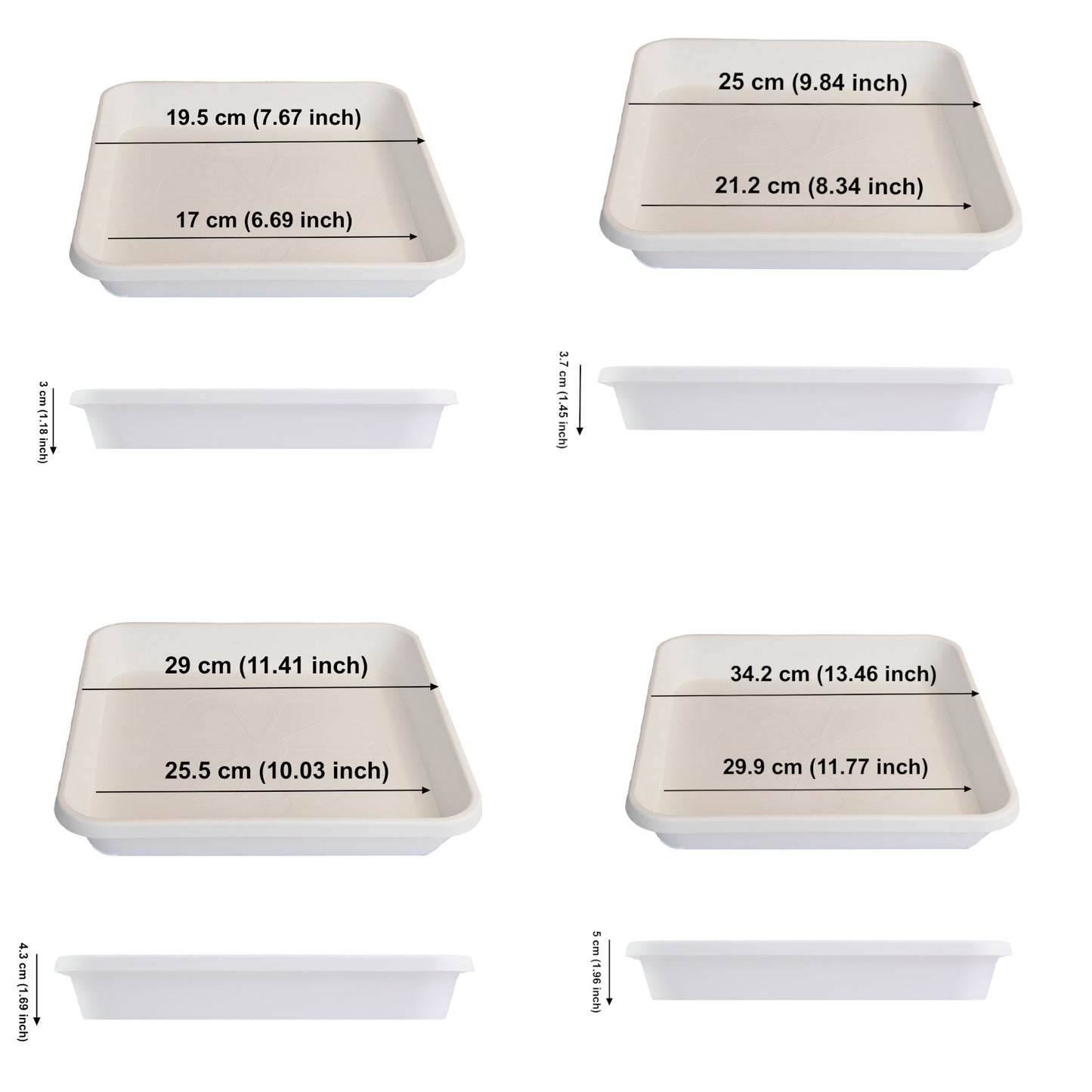 Square Plant Pot Saucers Set Of 10