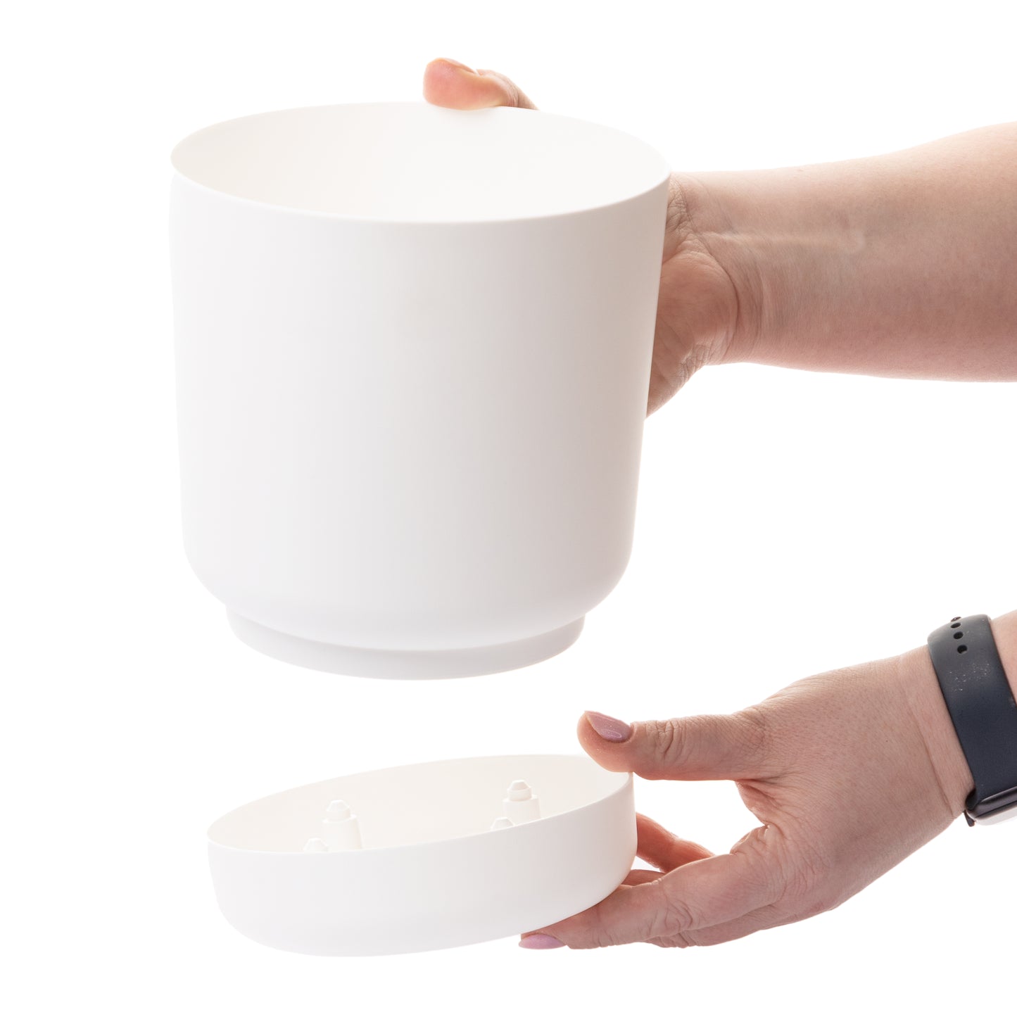 Classy Plant Pots Indoor Plastic Plant Pot with Integrated Plant Saucer