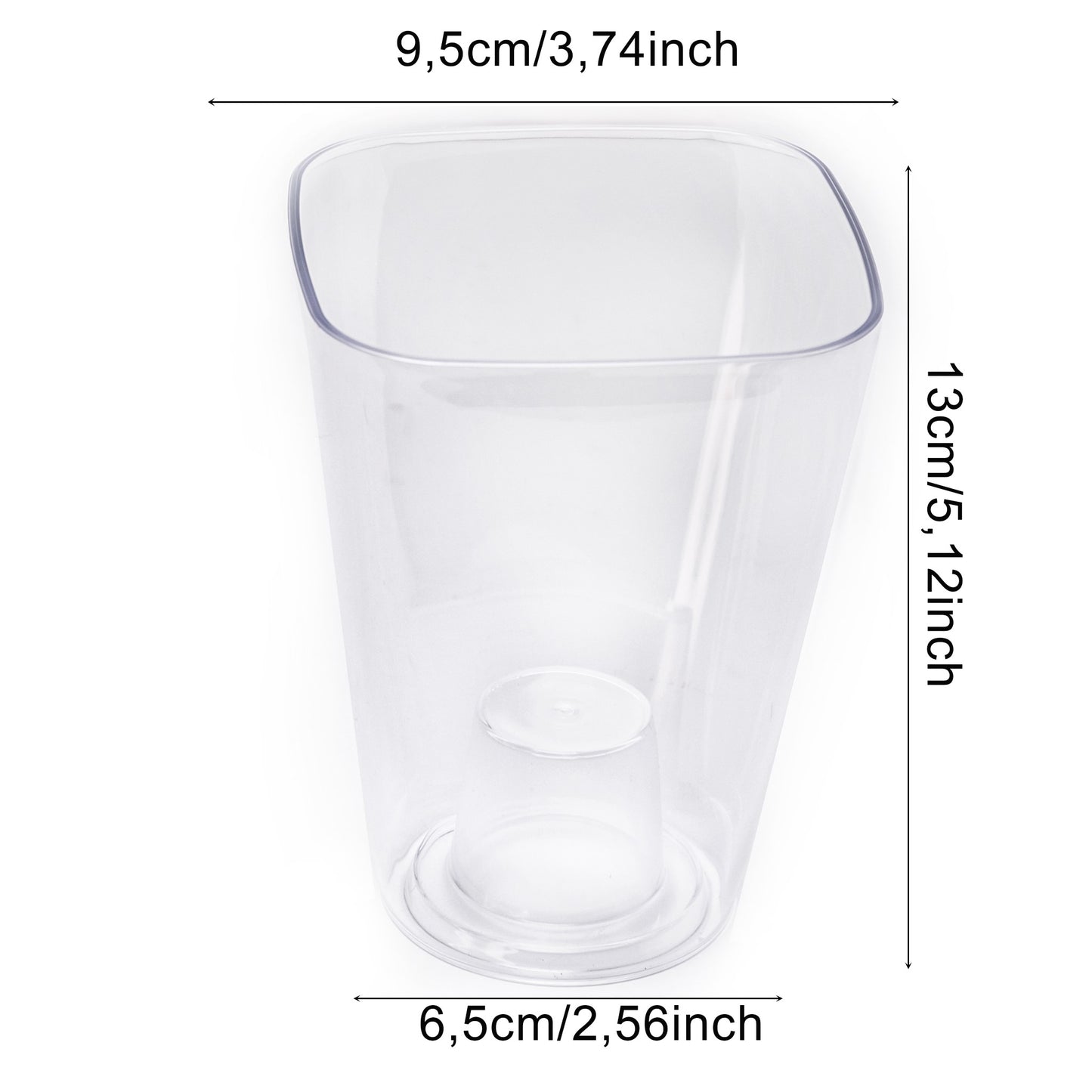 Plant Pots For Orchids Set Of 3 Transparent Square