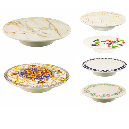 Cake Stands Italian Style One Tier Plastic Dessert Round Serving Tray
