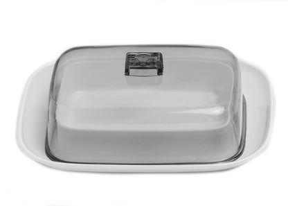 Butter Dish with Lid 12.5cm x 8cm Plastic Butter Dish for 200g Butter