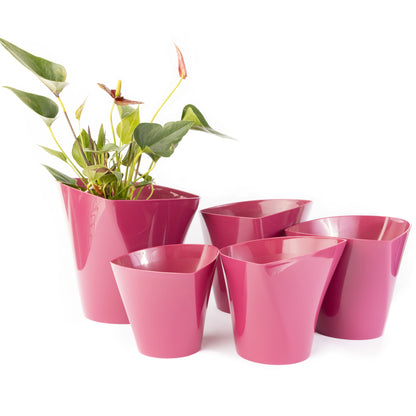 Plant Pots Indoor Twister  Set Of 5 Sizes 13/15/17/19/22cm