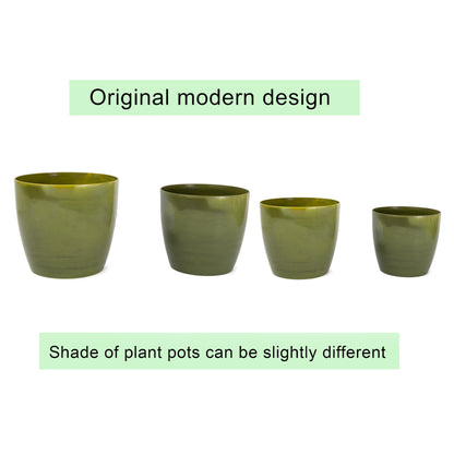 Plant Pots Indoor Marble Imitation Set Of 4 12/14/16/18cm Diameter