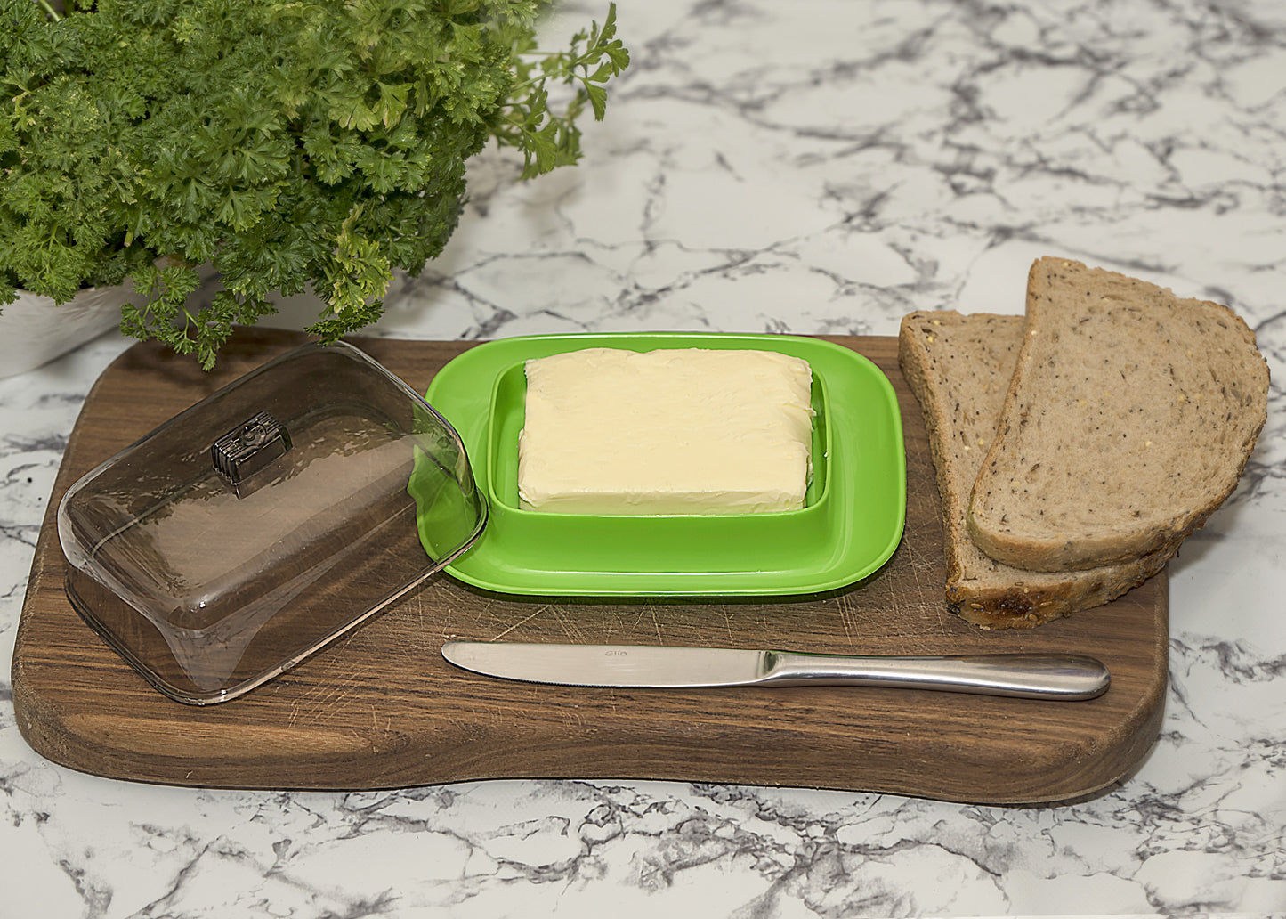 Butter Dish with Lid 12.5cm x 8cm Plastic Butter Dish for 200g Butter