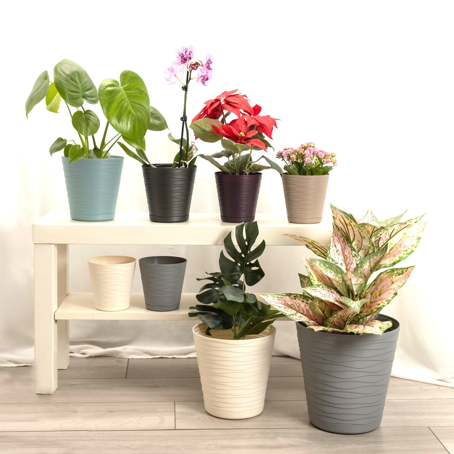 Plant Pots Indoor Tedi Set Of 5 Sizes 13/15/17/19/21cm