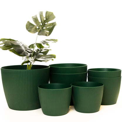 Plant Pots Indoor Striped Set of 7 Sizes 14/14/16/16/19/19/22cm