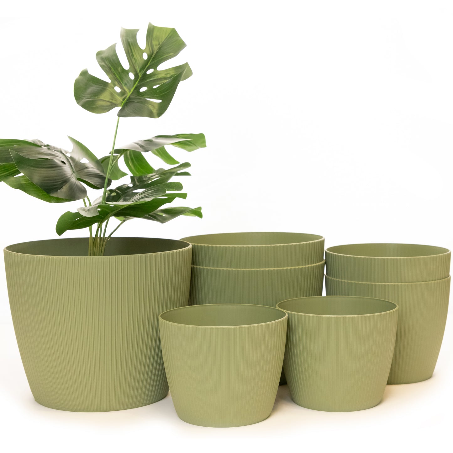 Plant Pots Indoor Striped Set of 7 Sizes 14/14/16/16/19/19/22cm