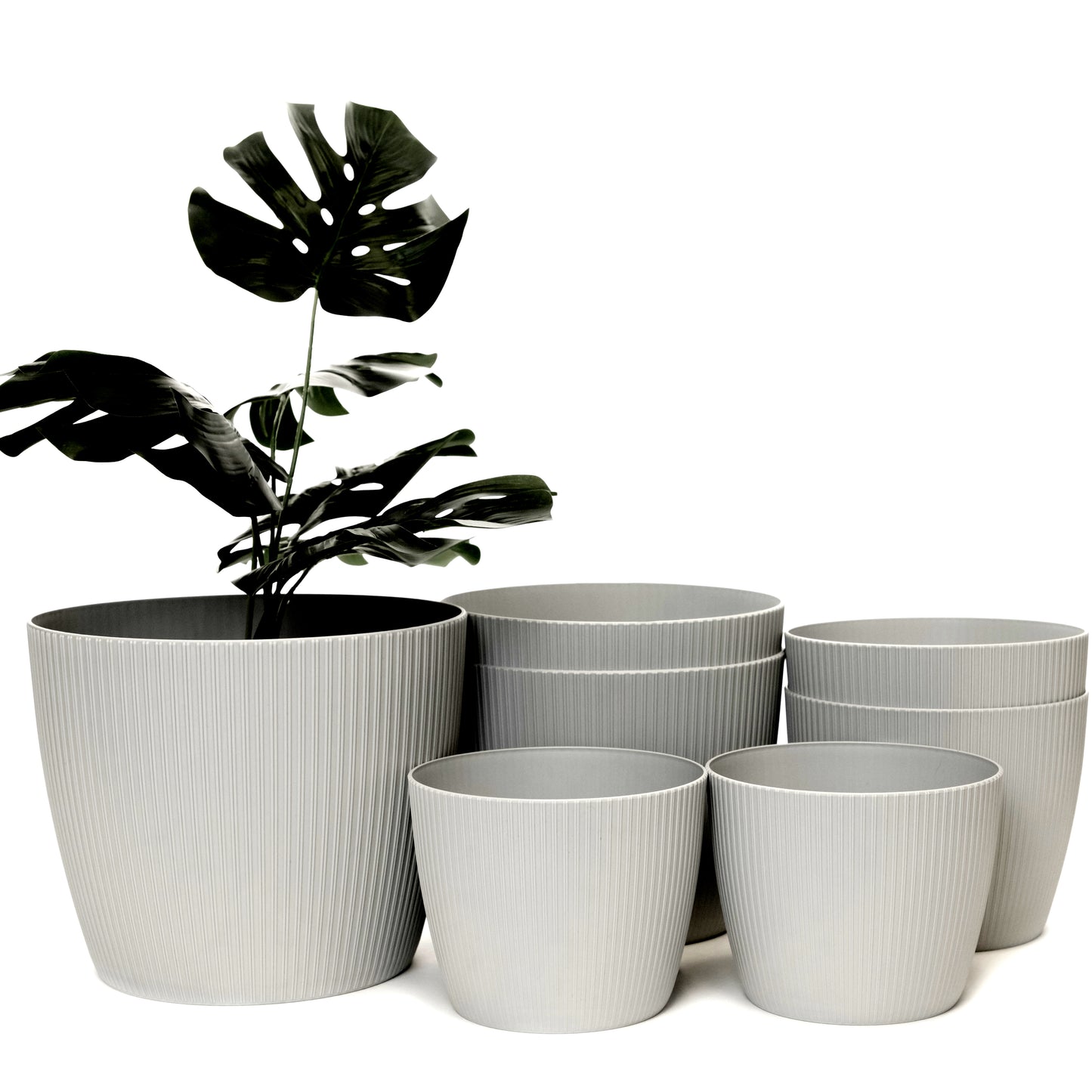 Plant Pots Indoor Striped Set of 7 Sizes 14/14/16/16/19/19/22cm