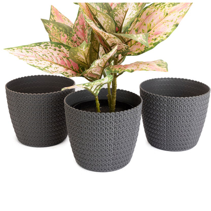 Plant Pots Indoor Knitted Set Of 3