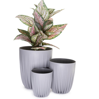 Plant Pots Indoor Outdoor Luxy Set Of 3 14.5/19/25cm