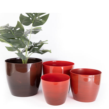 Plant Pots Indoor Marble Imitation Set Of 4 12/14/16/18cm Diameter