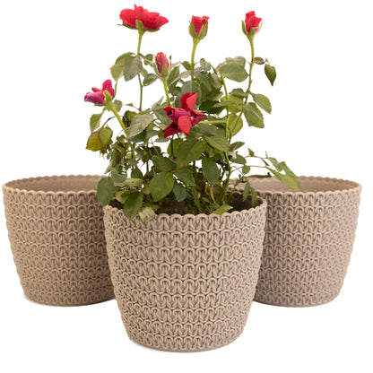 Plant Pots Indoor Knitted Set Of 3