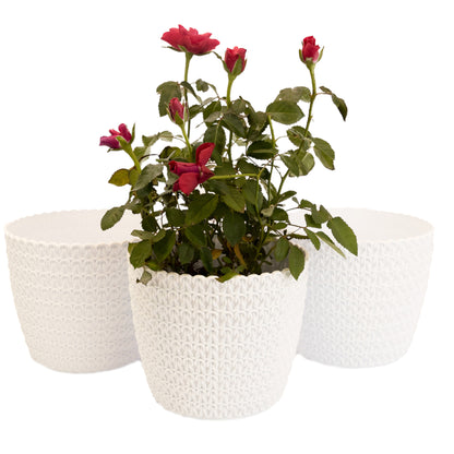 Plant Pots Indoor Knitted Set Of 3