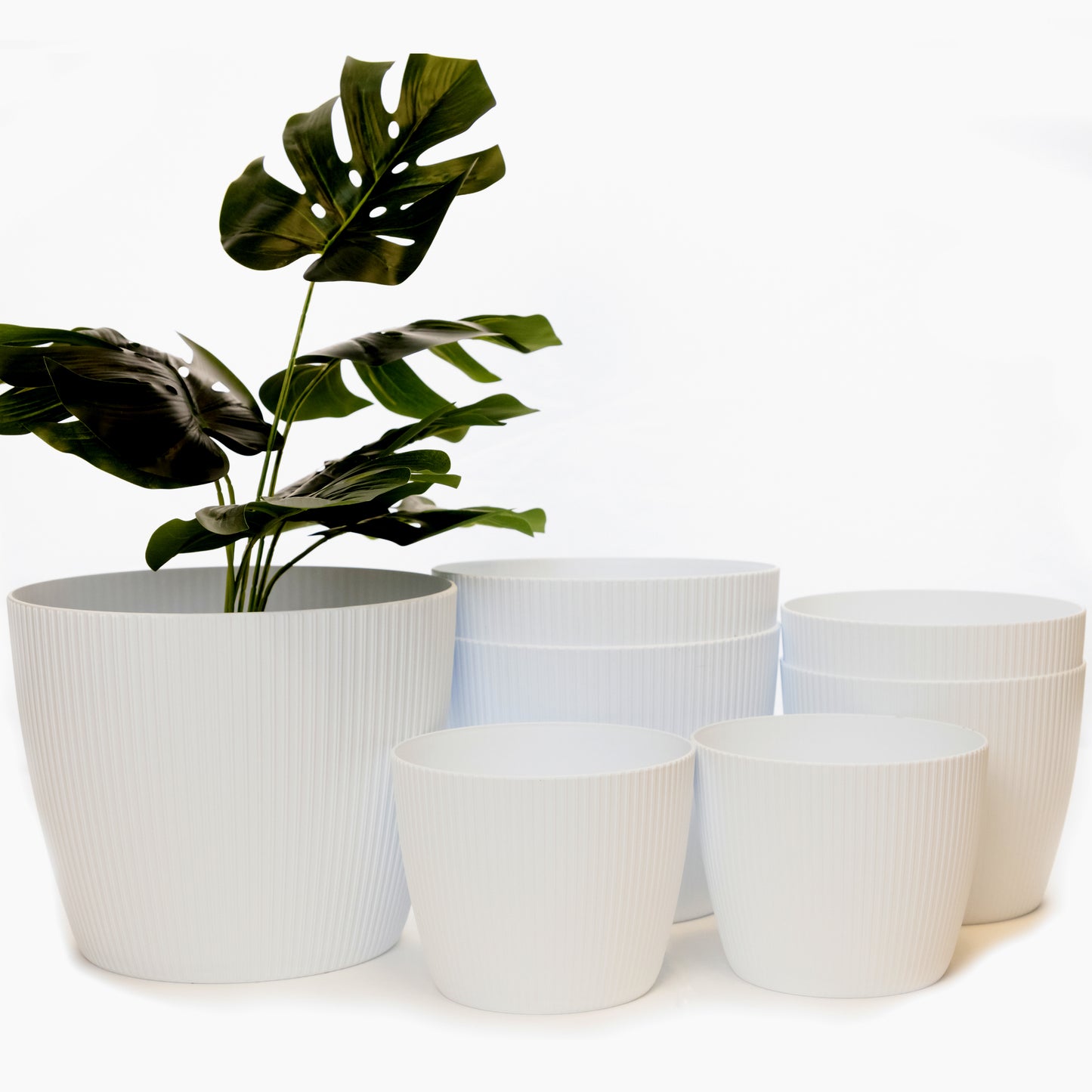 Plant Pots Indoor Striped Set of 7 Sizes 14/14/16/16/19/19/22cm