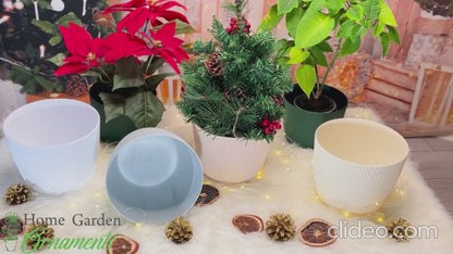 Plant Pots Indoor Striped Decorative Flower Pot Outdoor